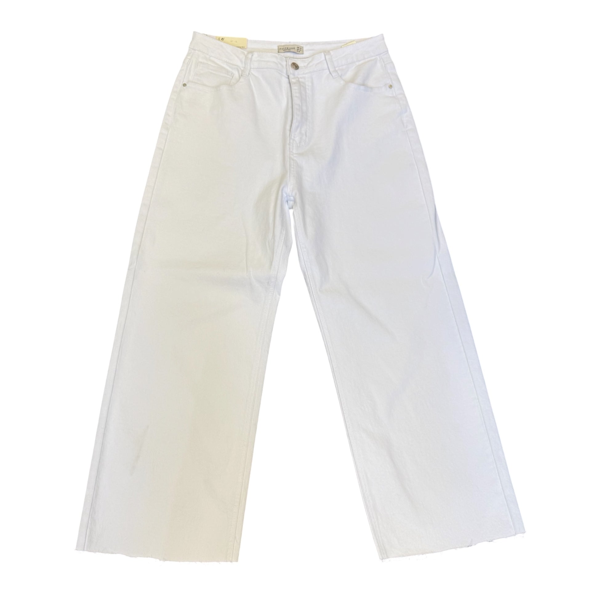 Foly Rose white wide leg jeans