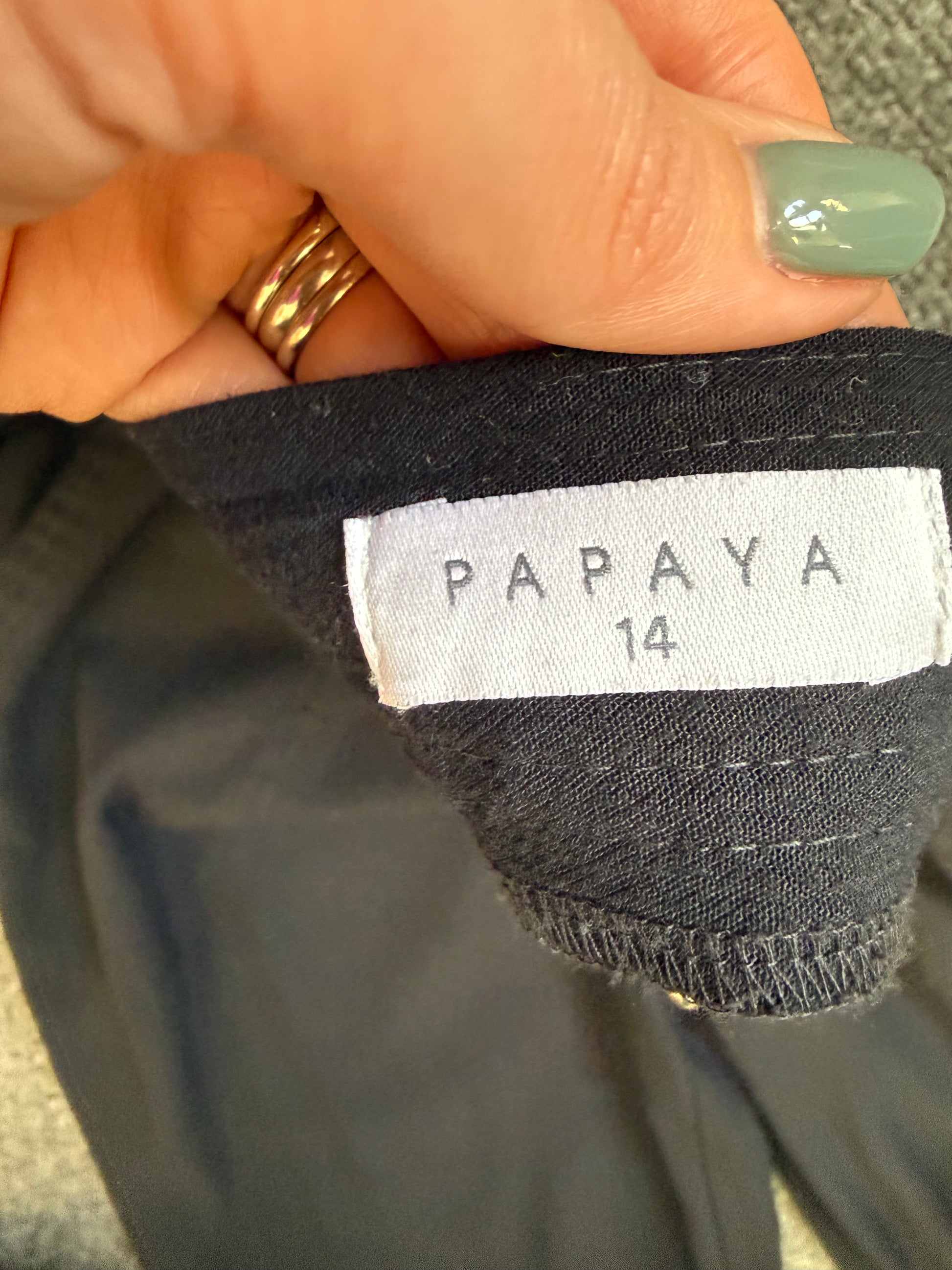 Papaya black cropped wide leg trousers