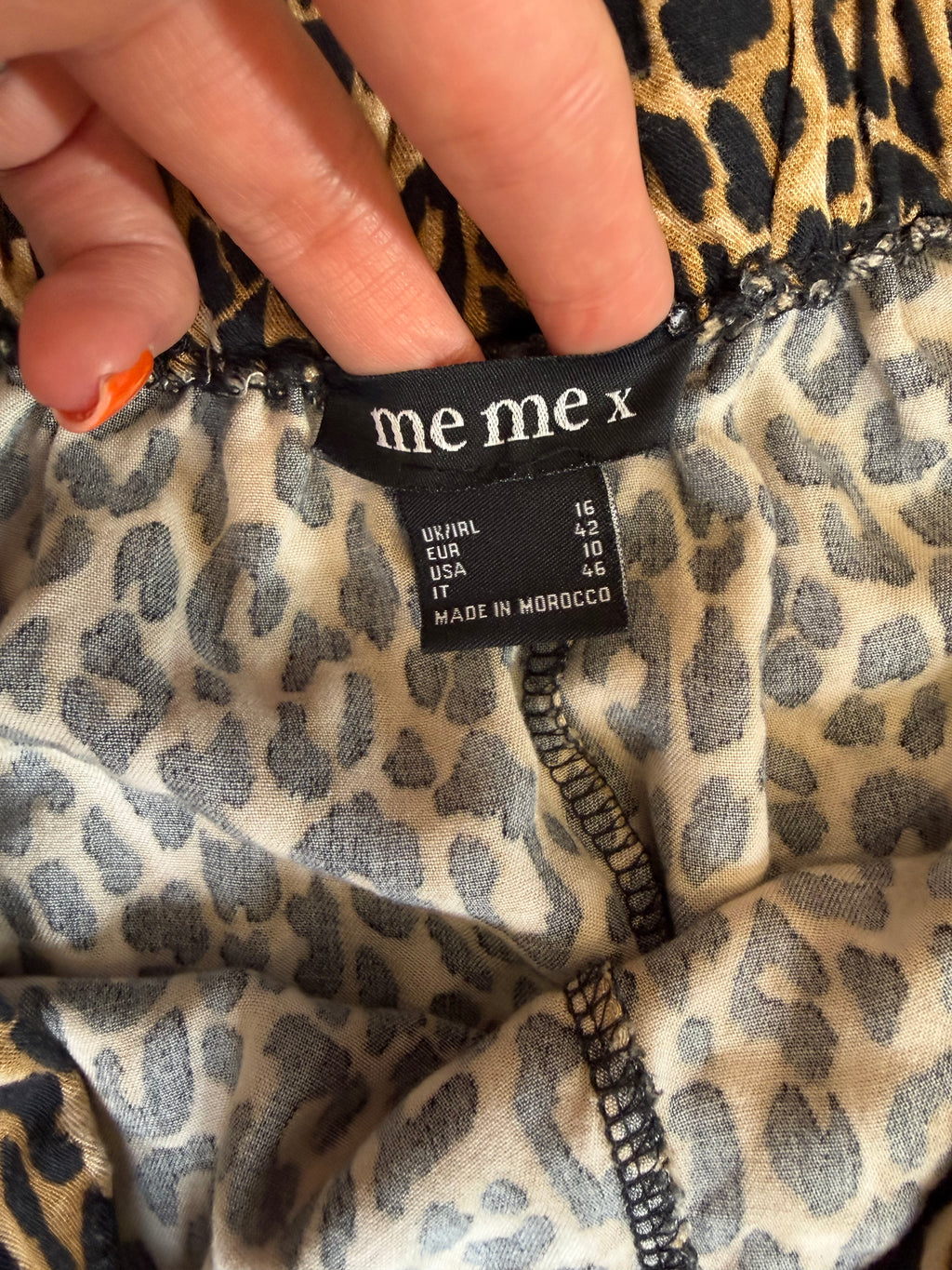 Animal print wide leg trousers