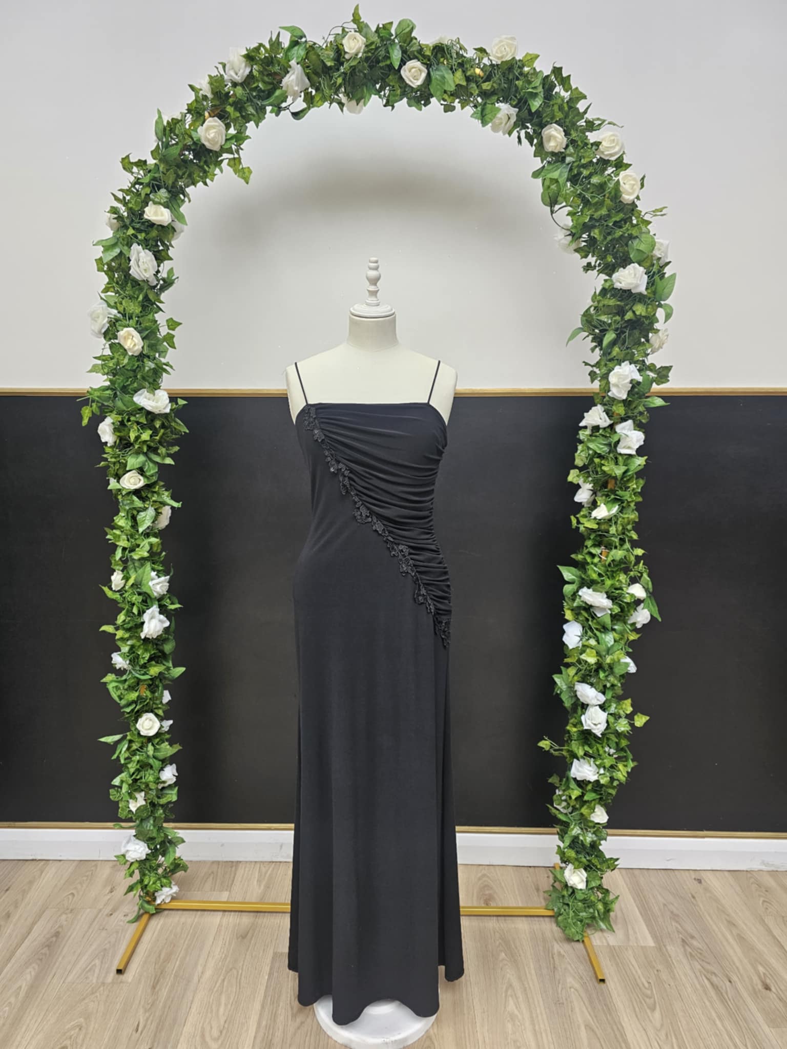 Joseph Riscoff black flower detail dress
