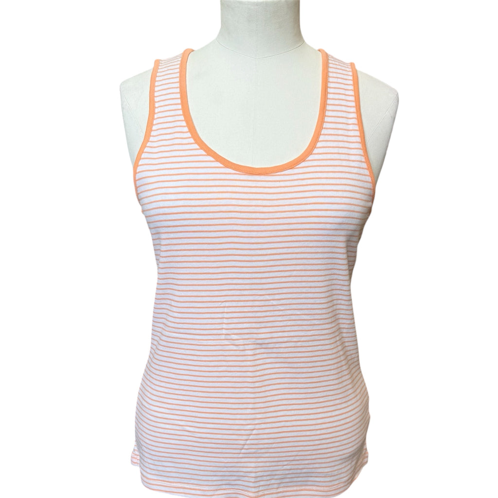 M&S peach and white cotton vest top