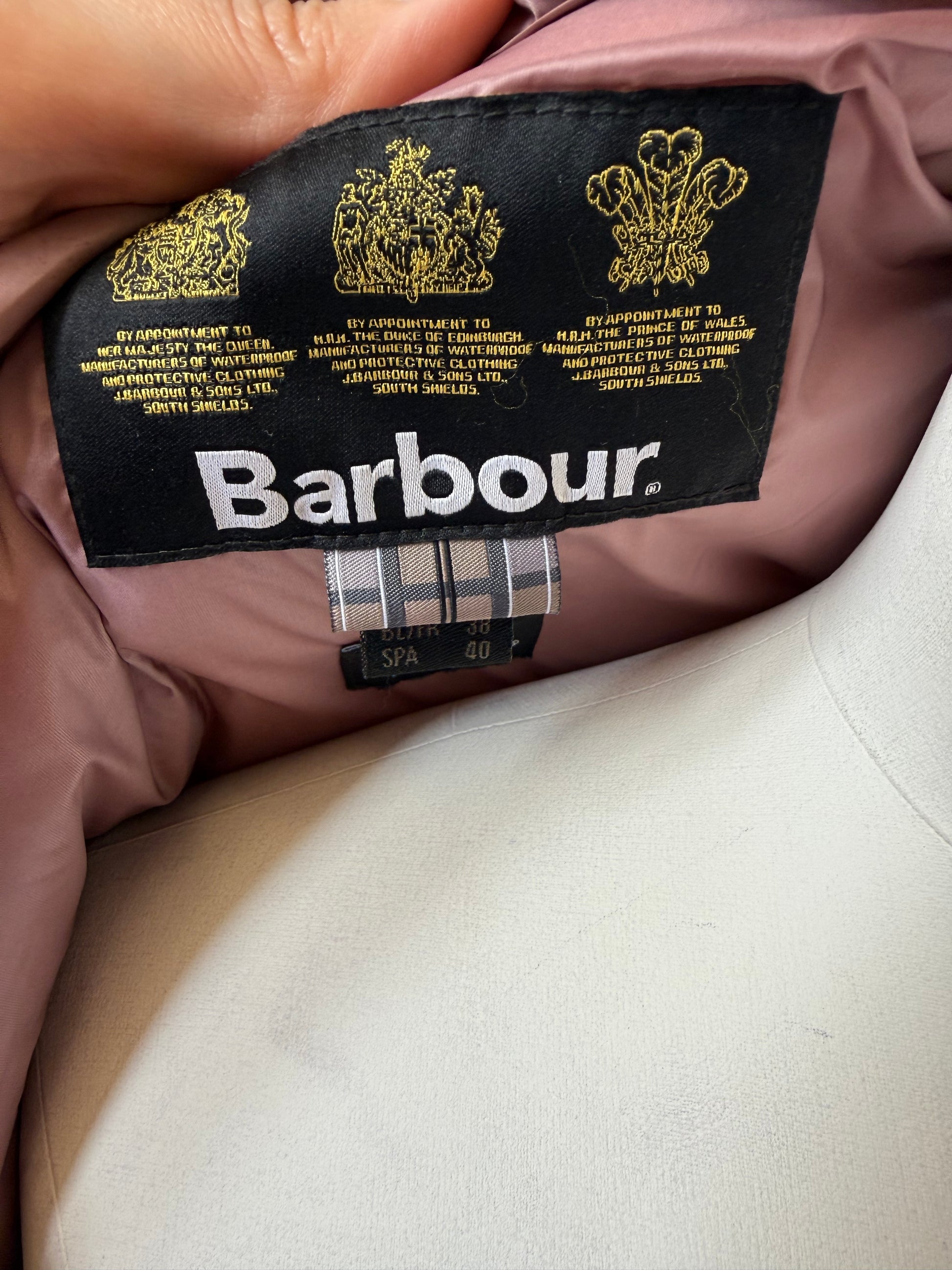 Barbour pale pink padded jacket