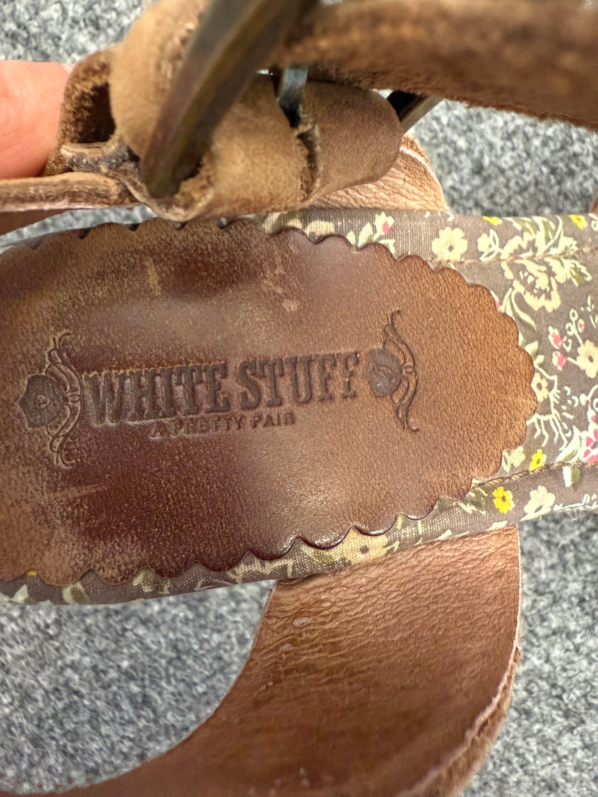 White stuff brown wedge sandals