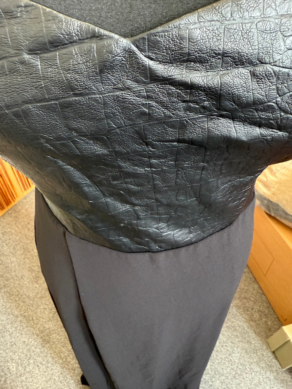 H&M pleather top strapless floor length dress