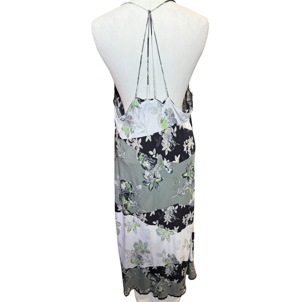 Next floral pattern lace detail midi dress