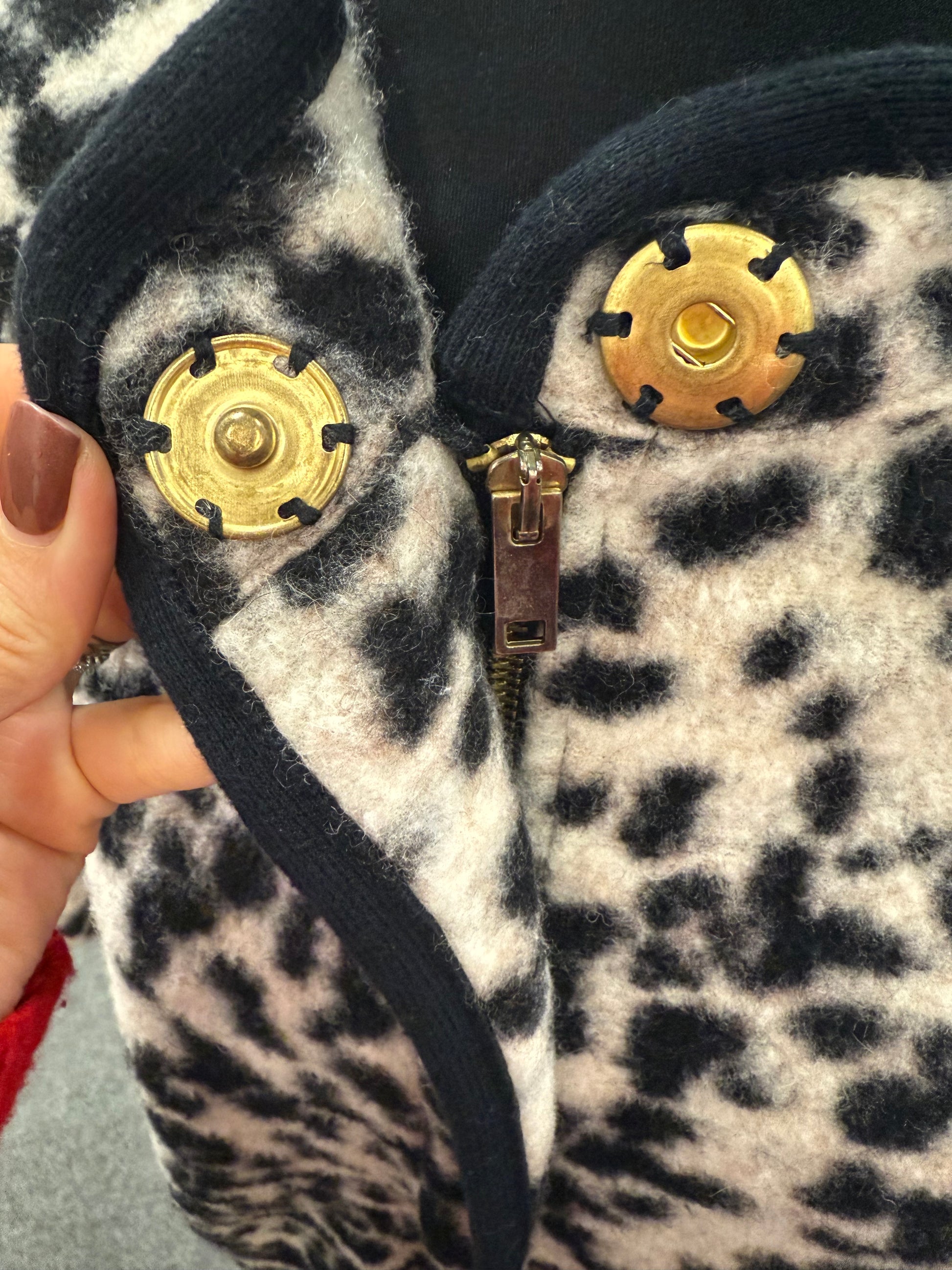 River Island animal print 3/4 sleeve zip jacket