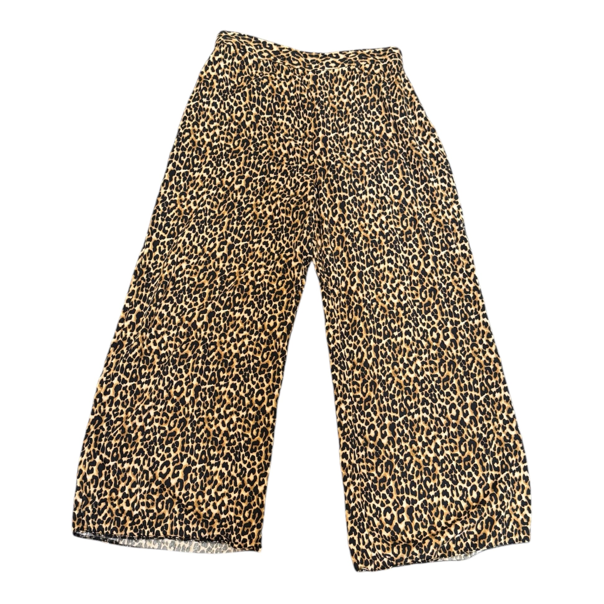 Animal print wide leg trousers