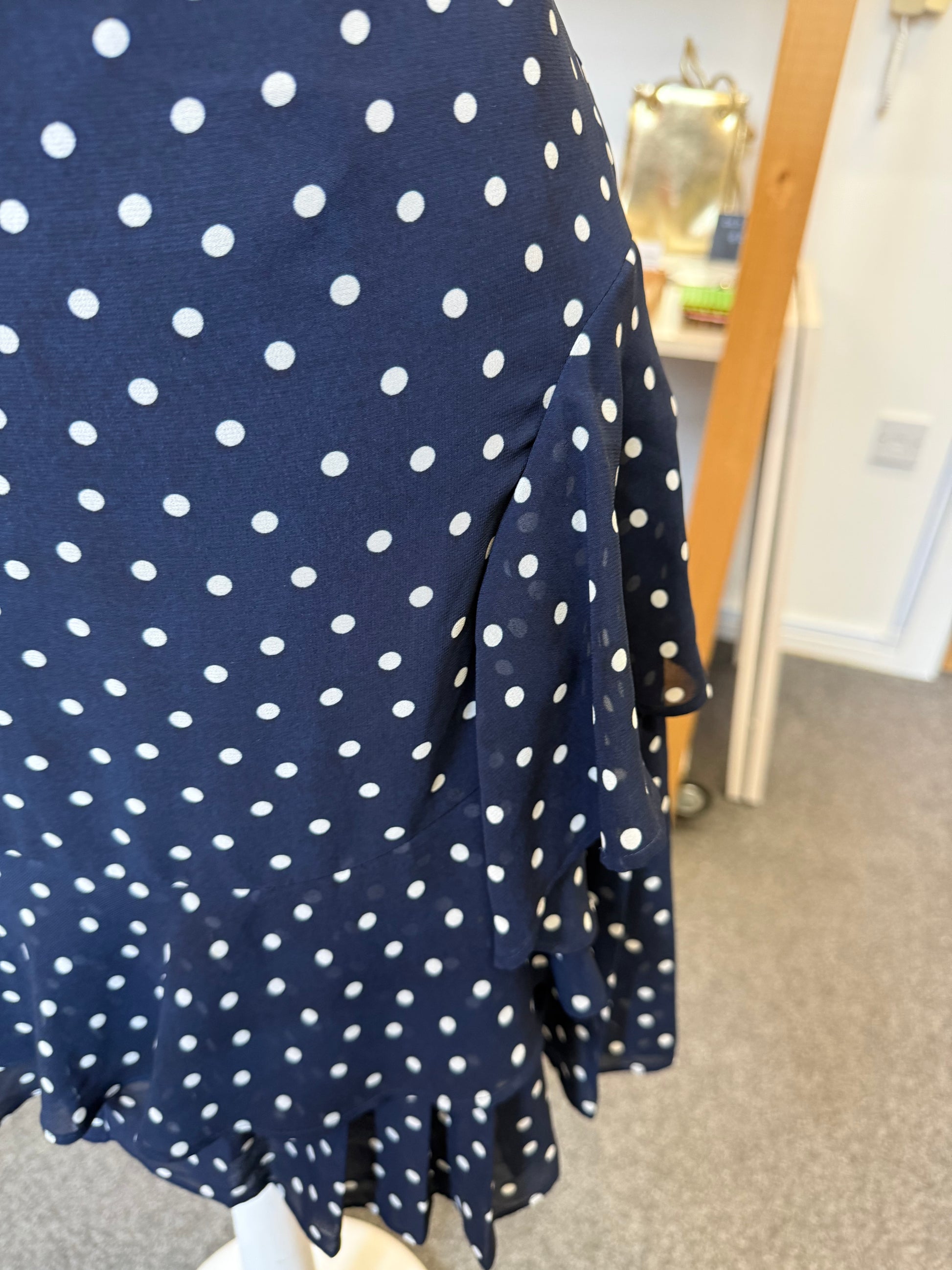 M&S polka dot frill mini skirt