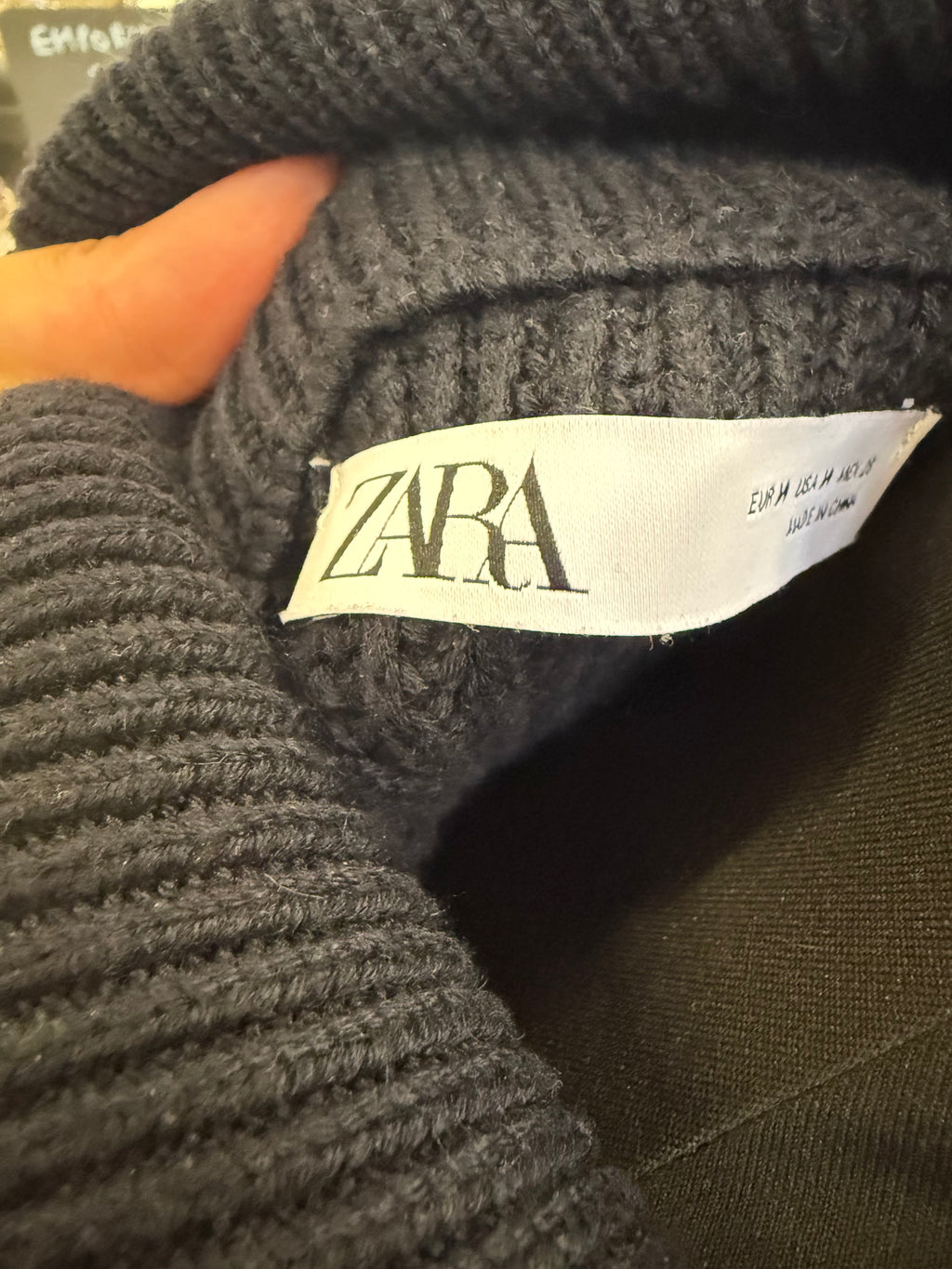 Zara navy ribbed oversize cardigan