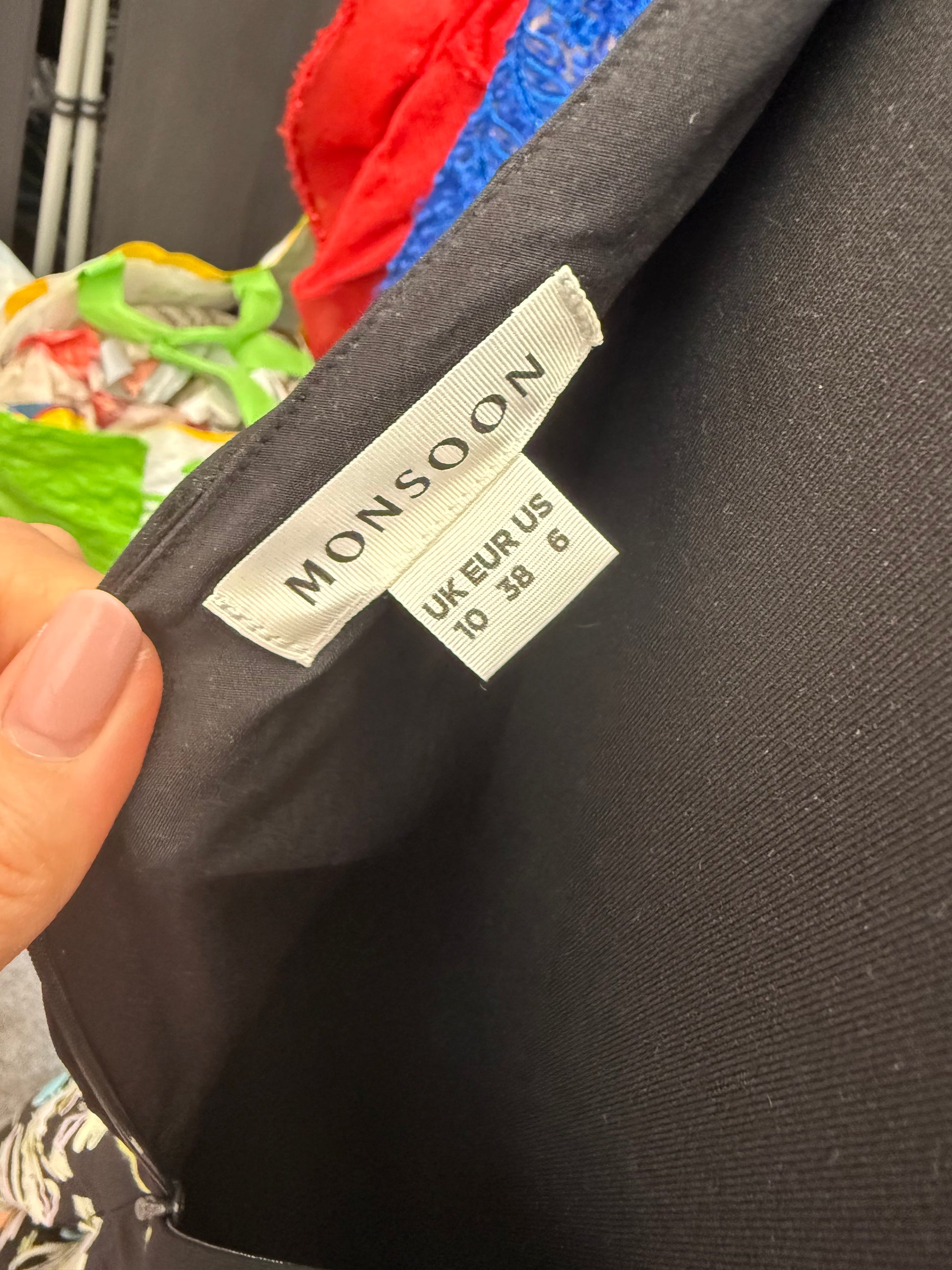 Monsoon floral embroidered long sleeve midi dress