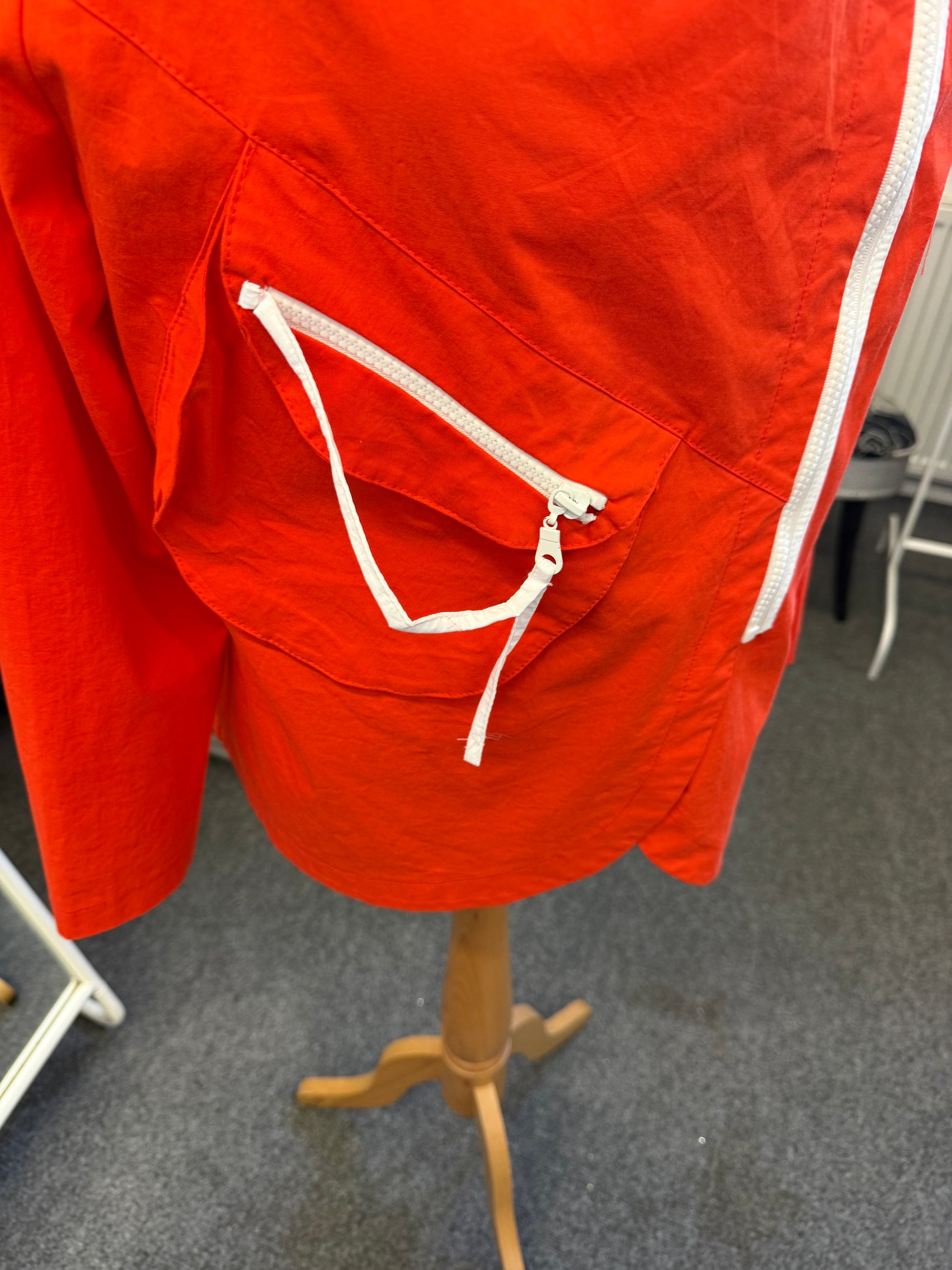 Inco red hooded lightweight jacket