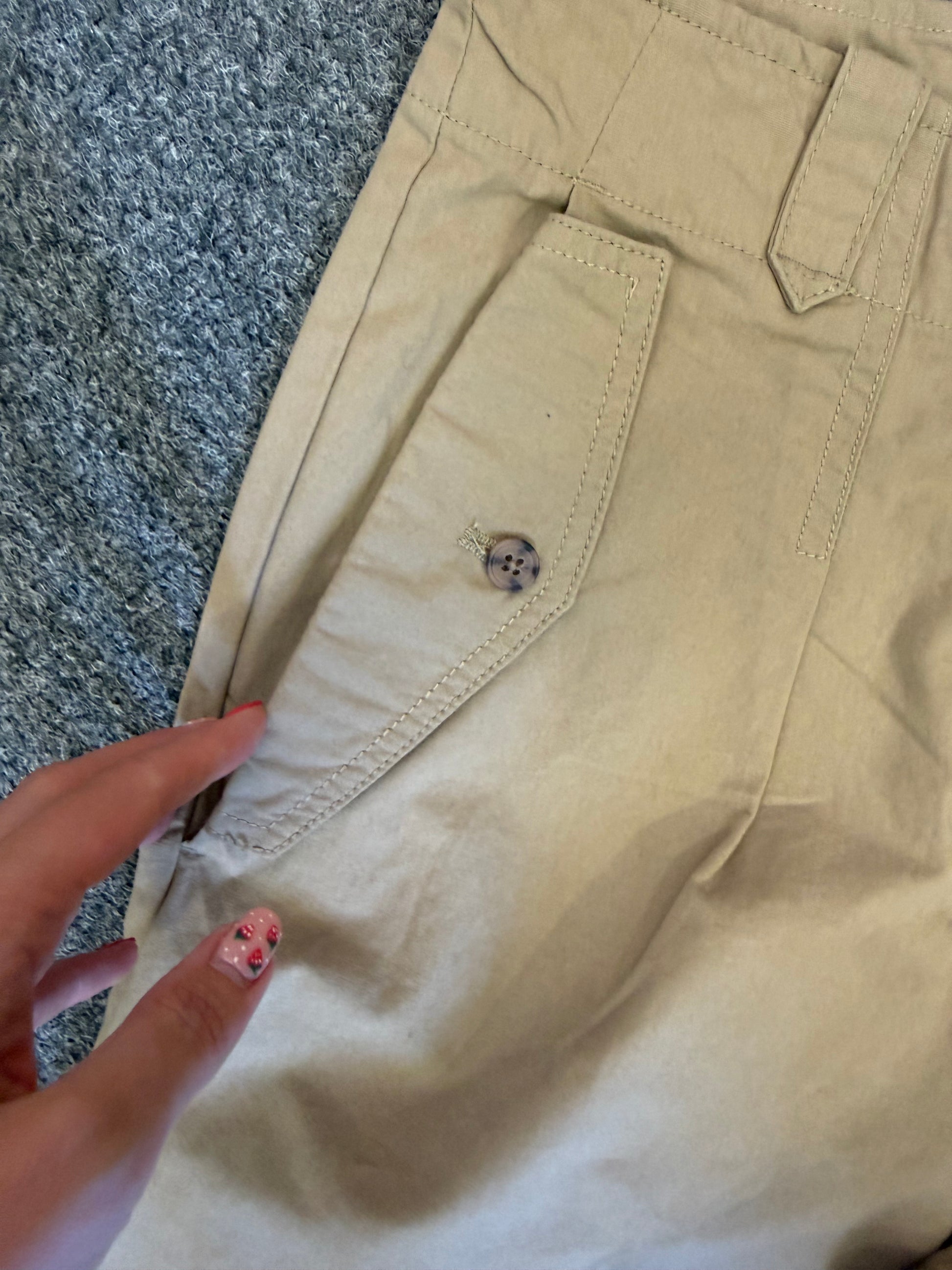 Primark beige wide leg cargo style trousers