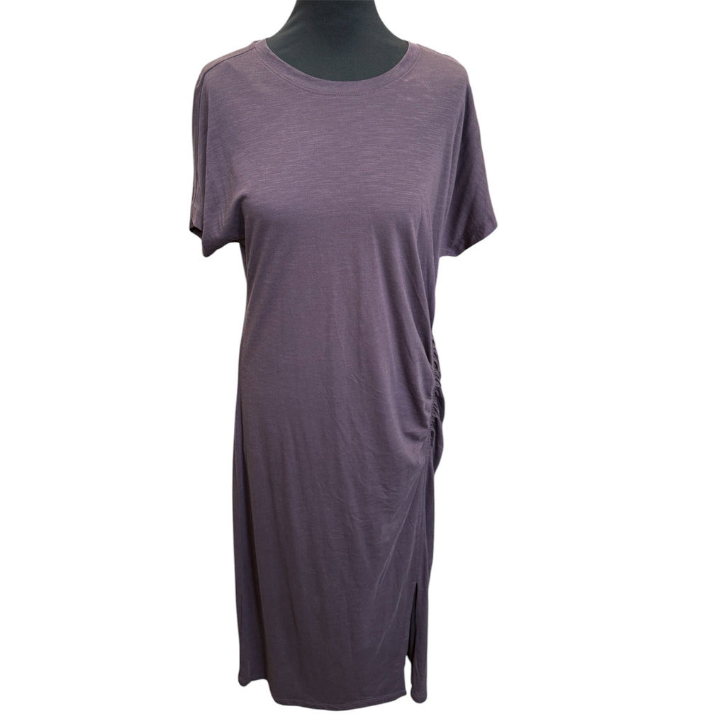 M&S round neck rusche side midi t-shirt dress