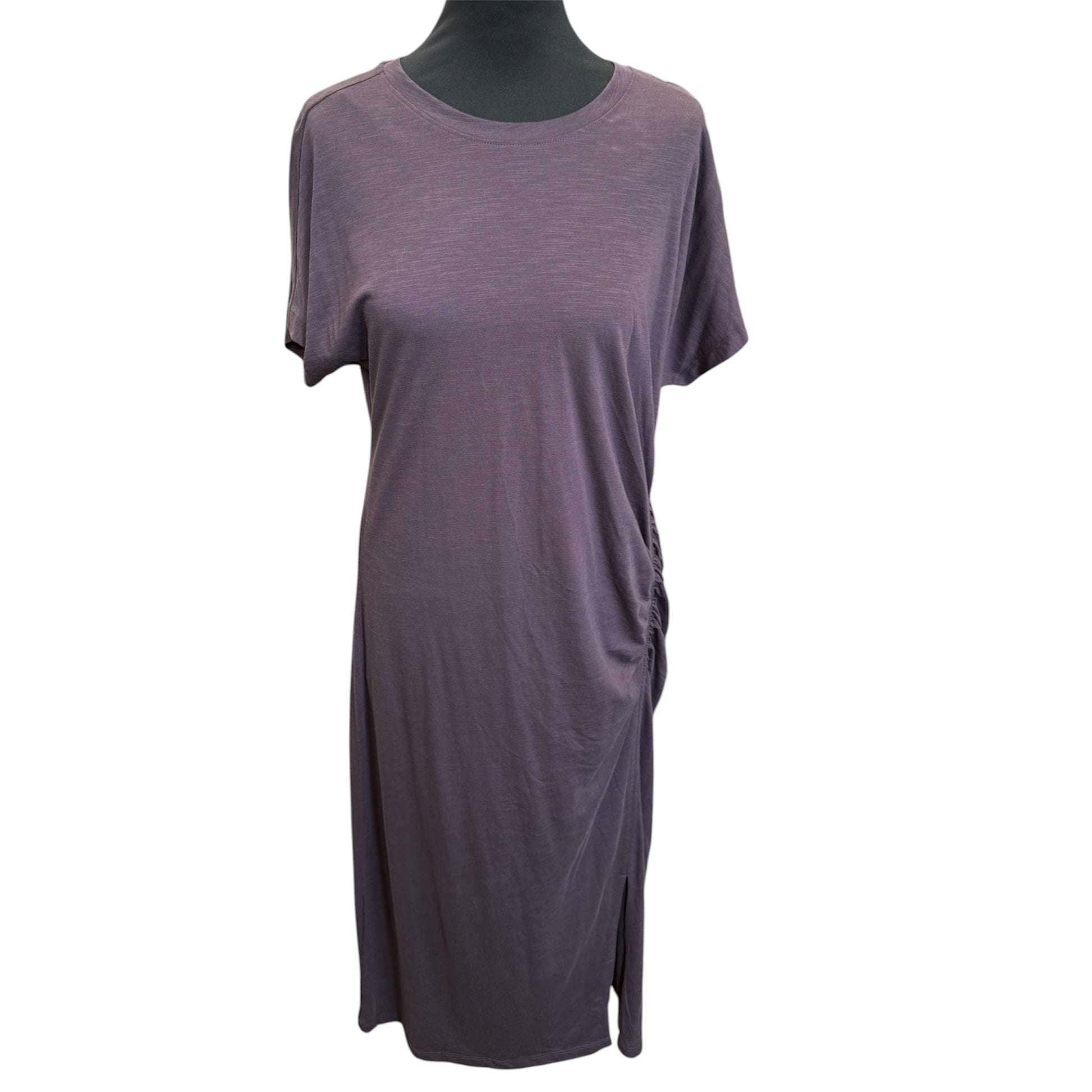 M&S round neck rusche side midi t-shirt dress