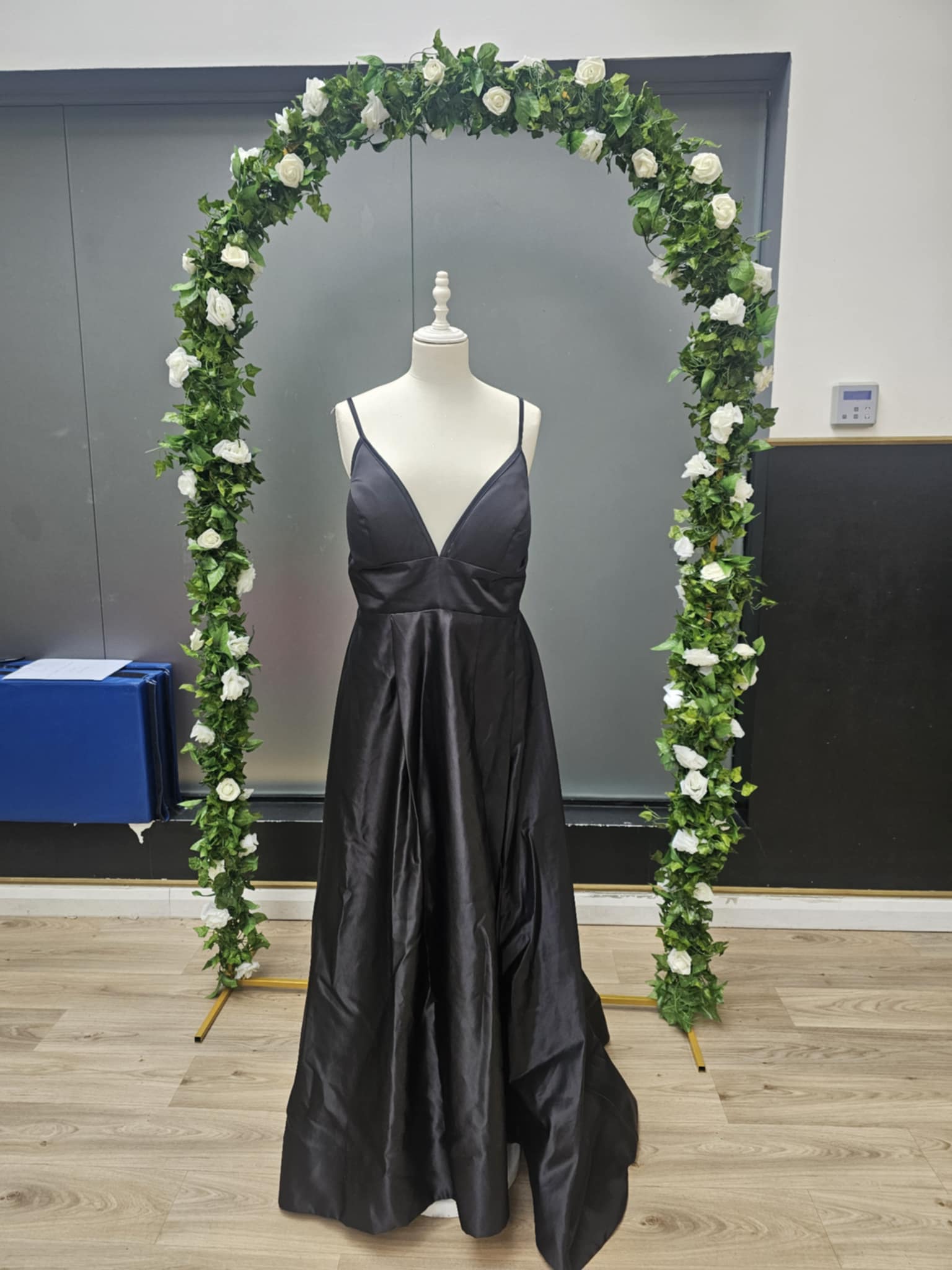 Black full skirt dress