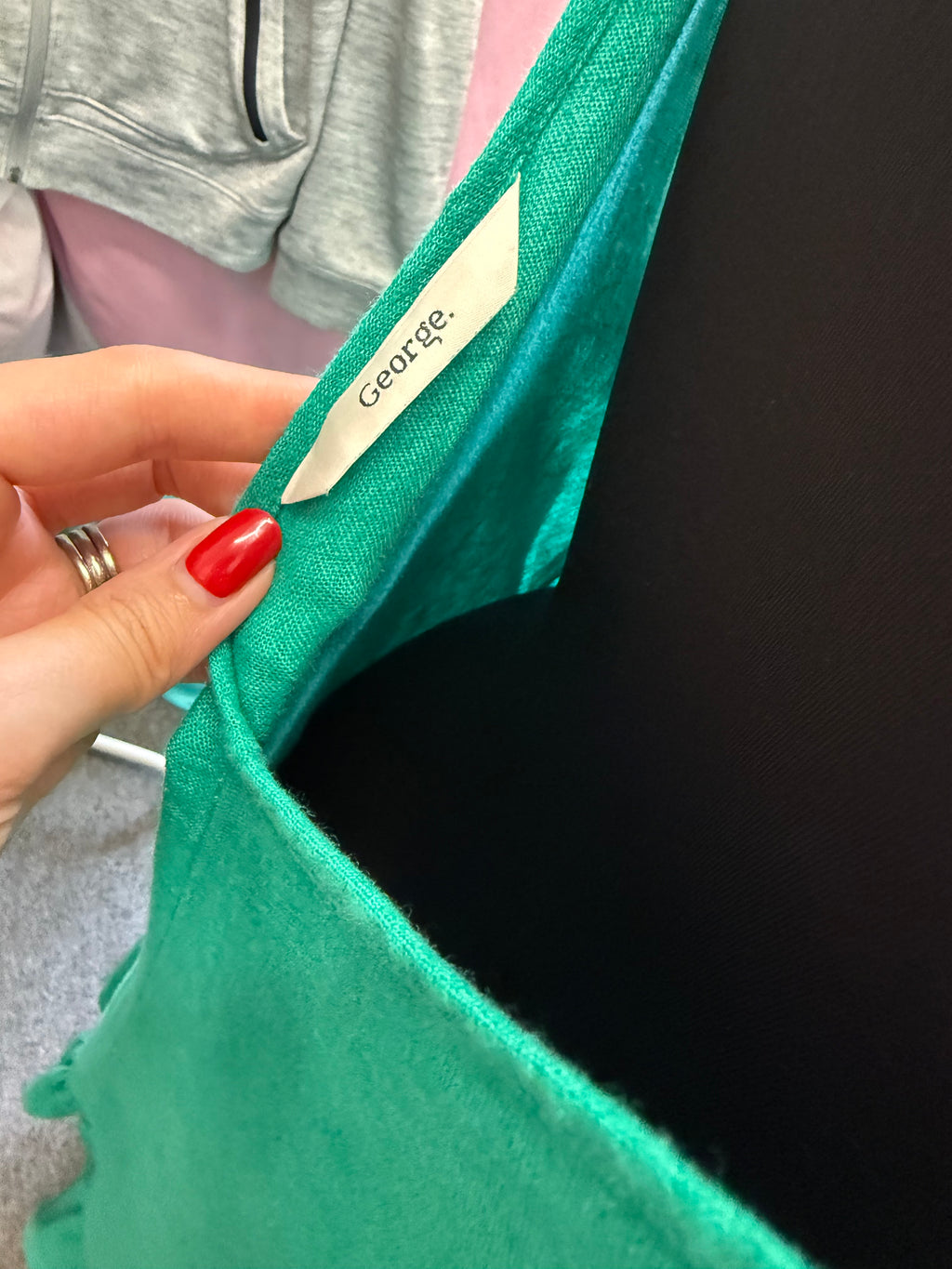 George linen frill bottom midi dress with pockets