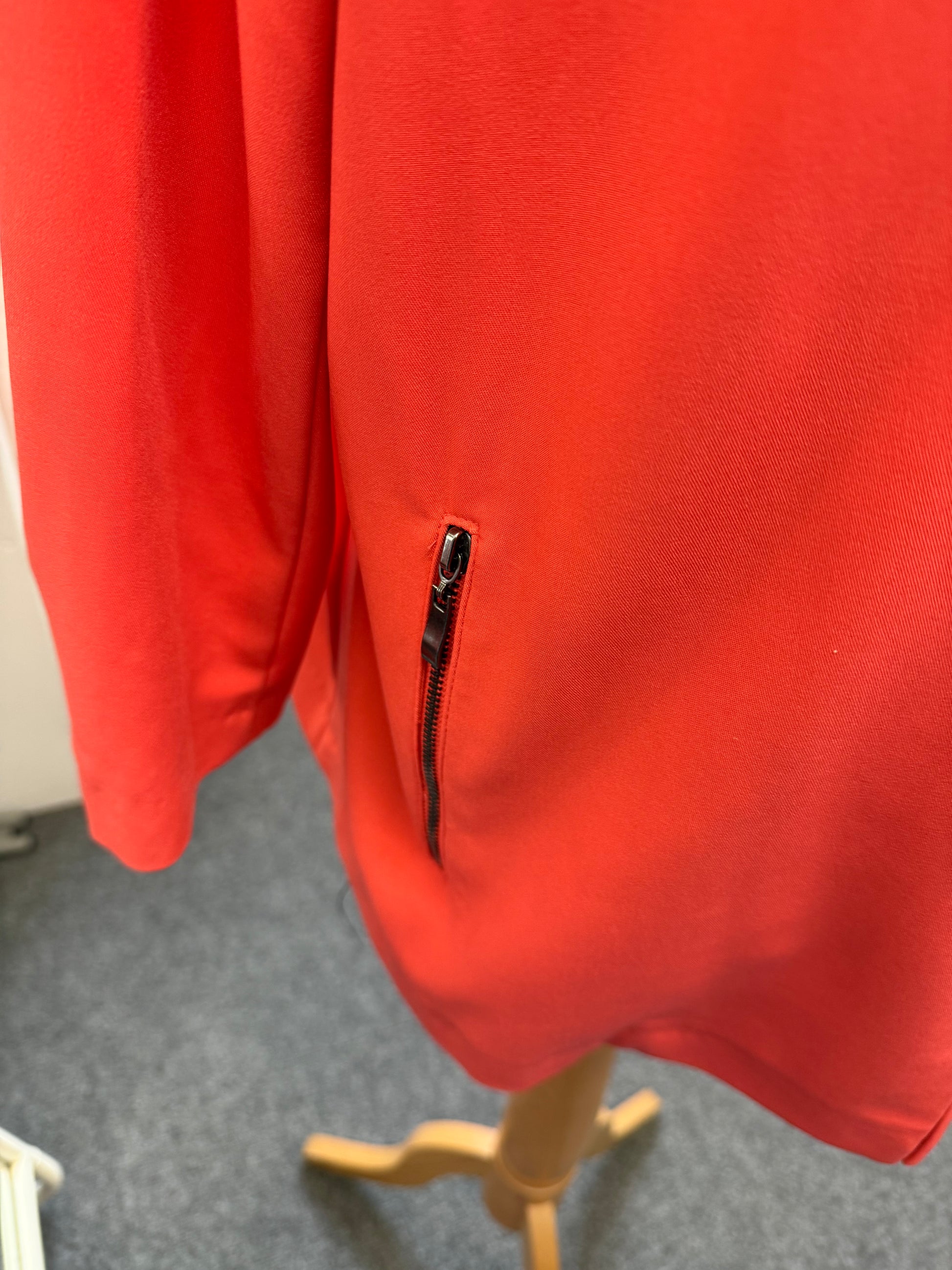 M&S ruffle sleeve coral blazer