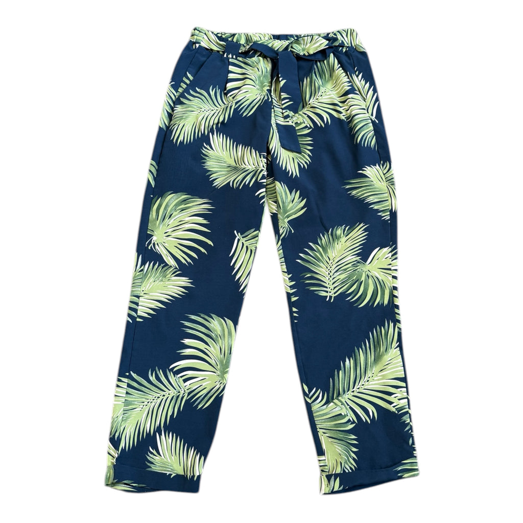 Moon Mood tapered belted pattern trousers