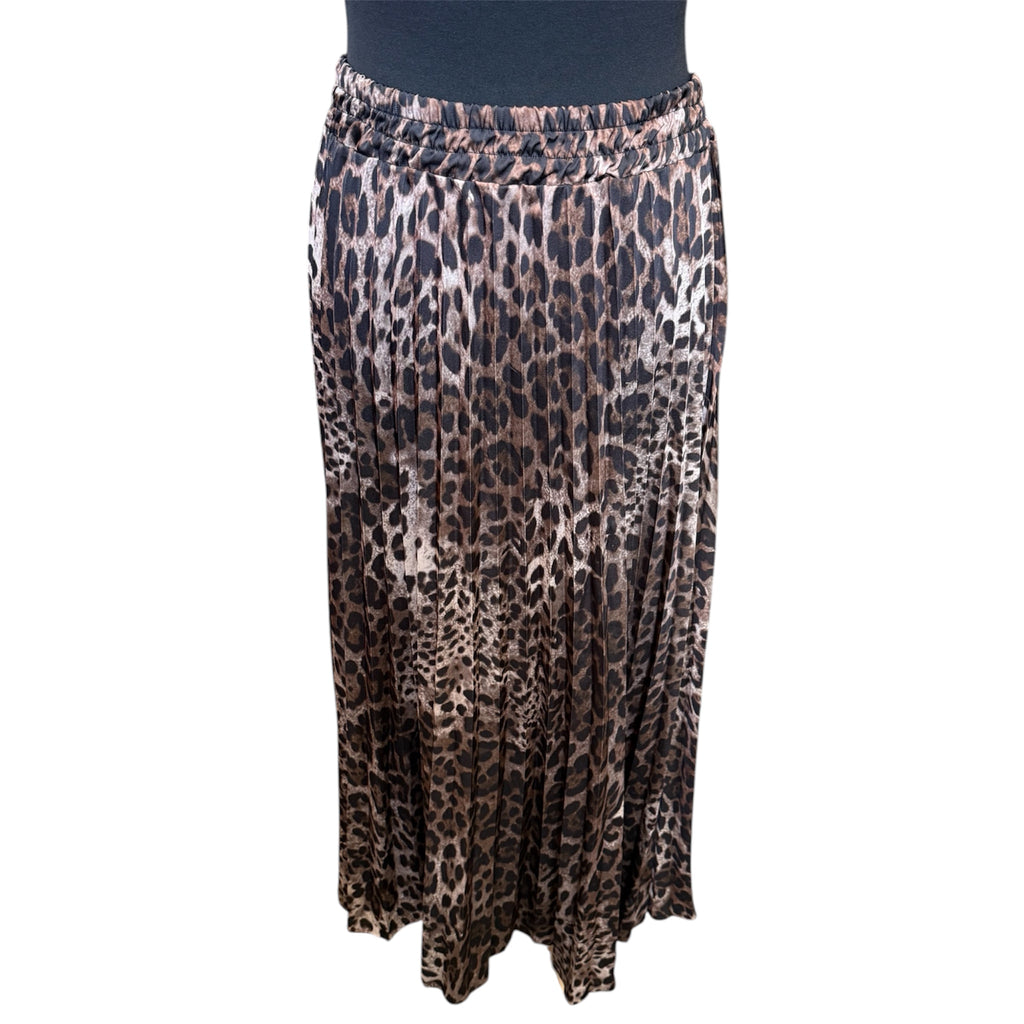 Saiph leopard print pleat midi skirt