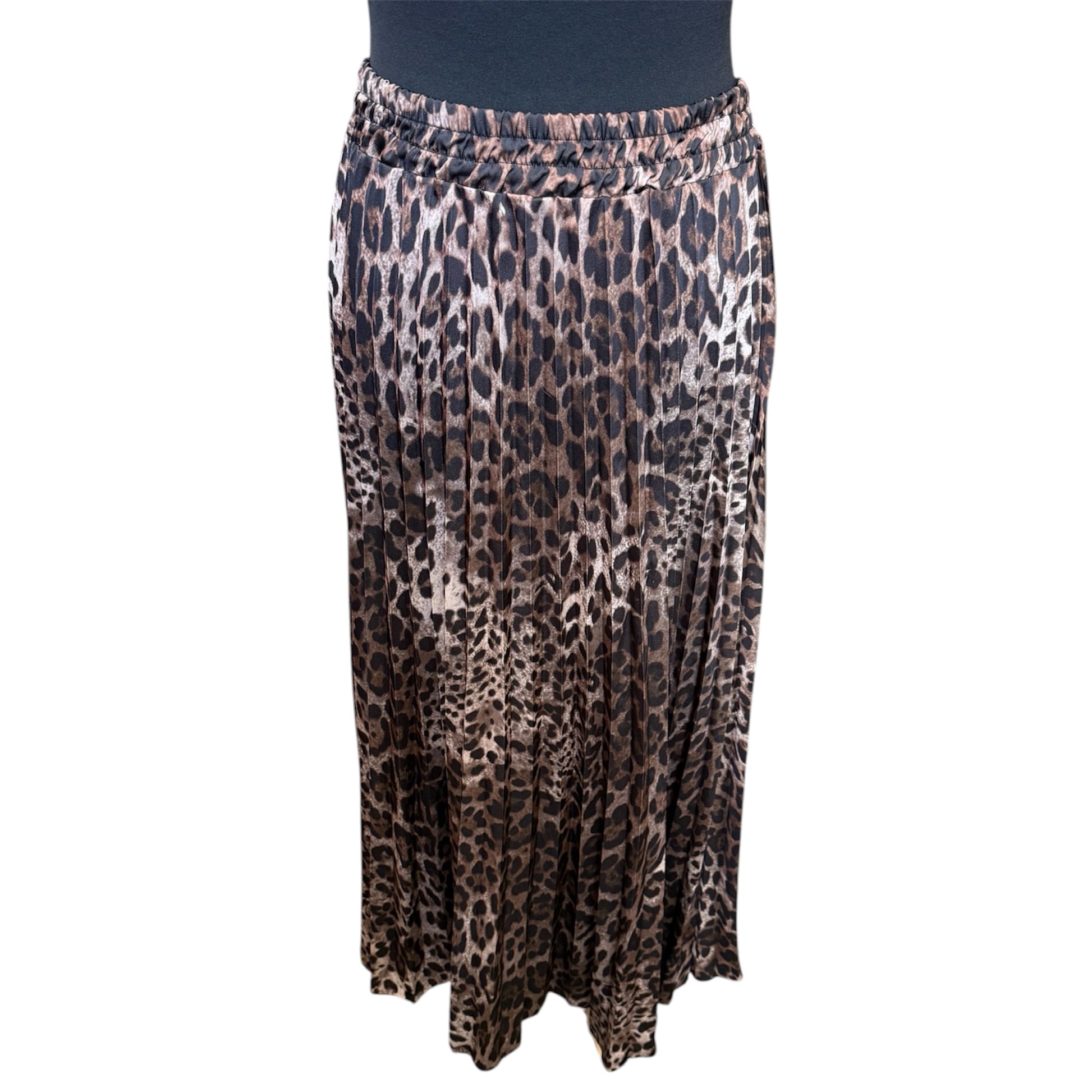 Saiph leopard print pleat midi skirt