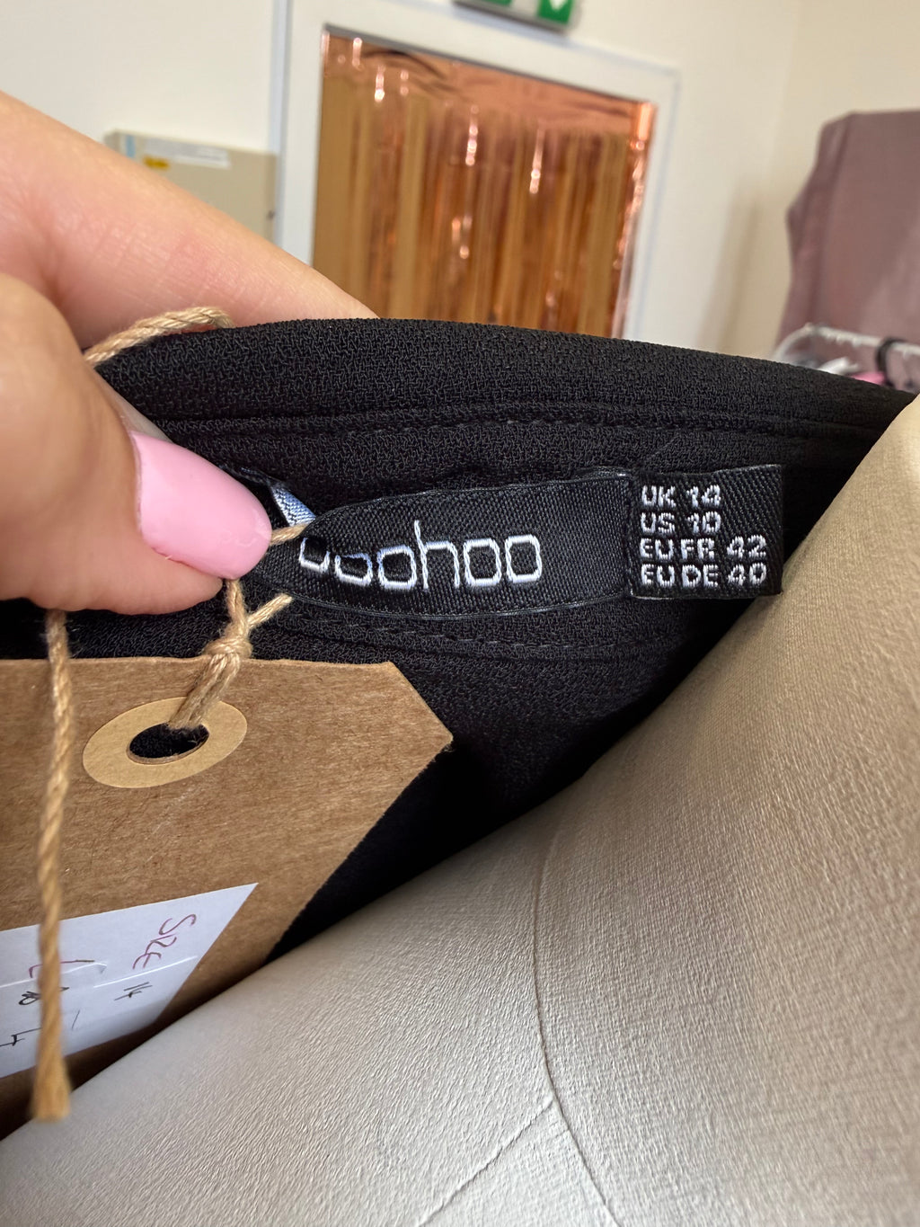 Boohoo black long sleeve pocket mini dress