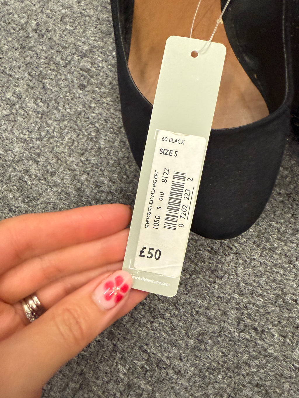 Red Herring gold detail ankle strap wedge