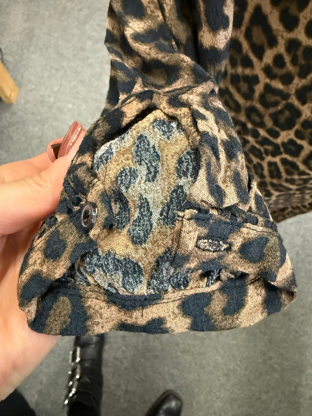 H&M leopard print wrap long sleeved dress