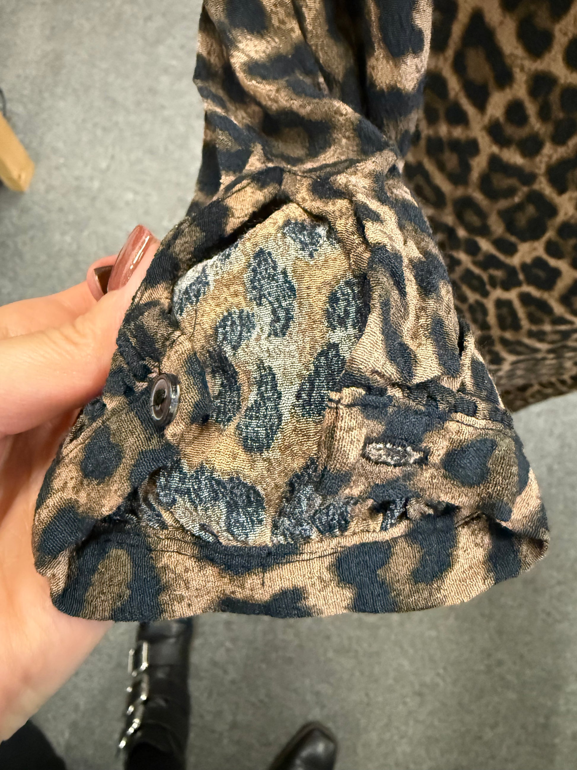 H&M leopard print wrap long sleeved dress