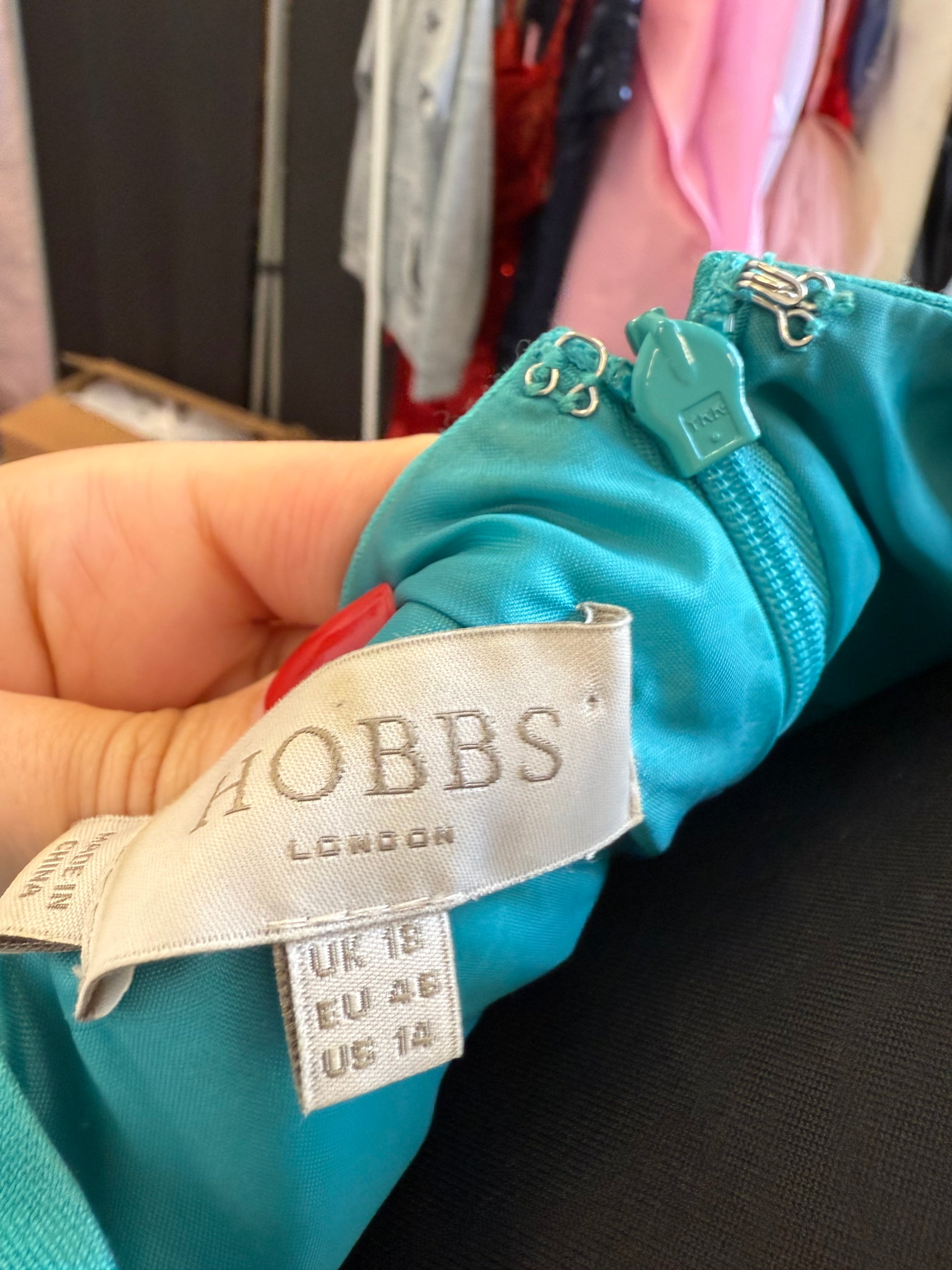 Hobbs teal occasion dress