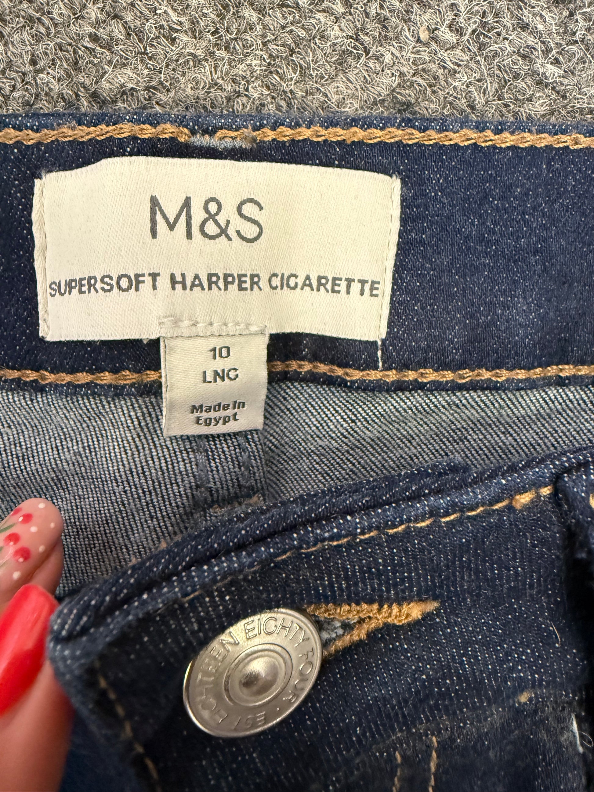 M&S navy cigarette jeans