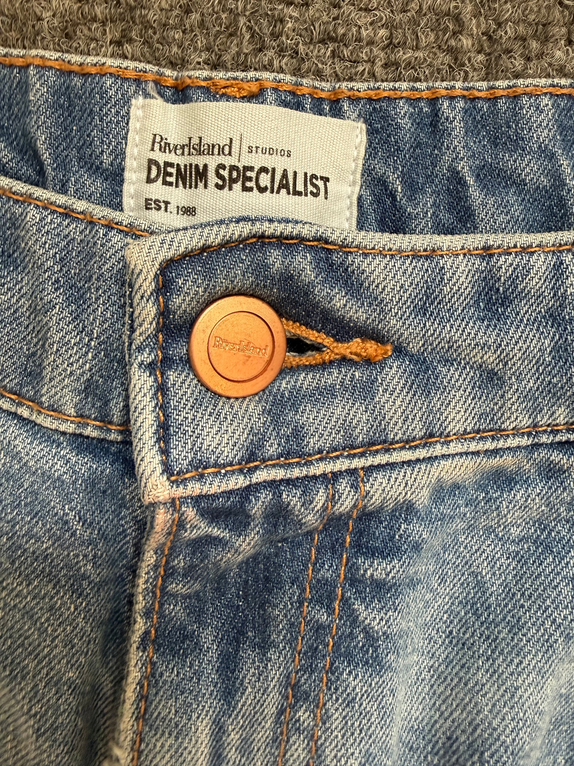 River Island washed blue mom jeans