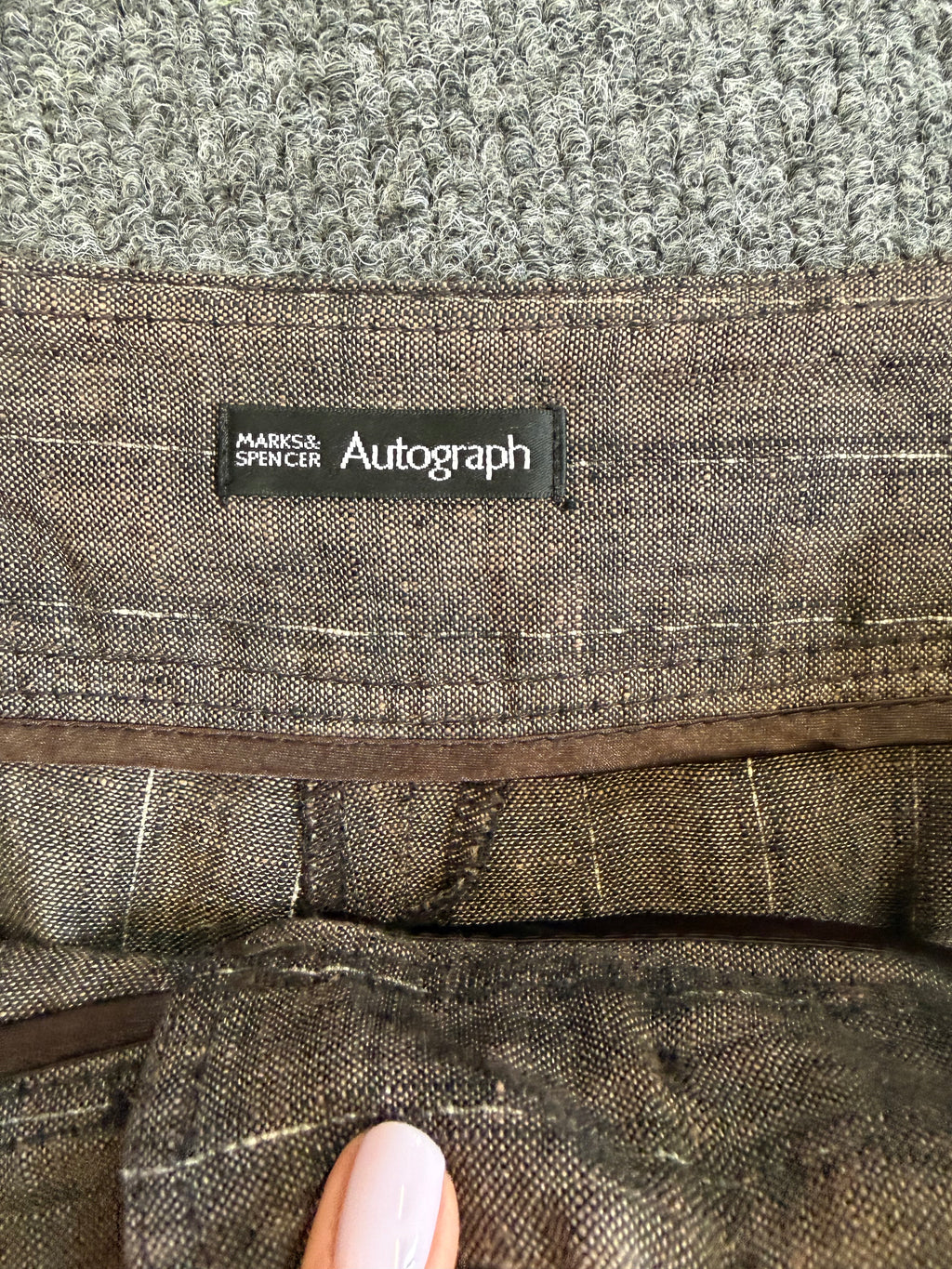 M&S brown wide leg trousers