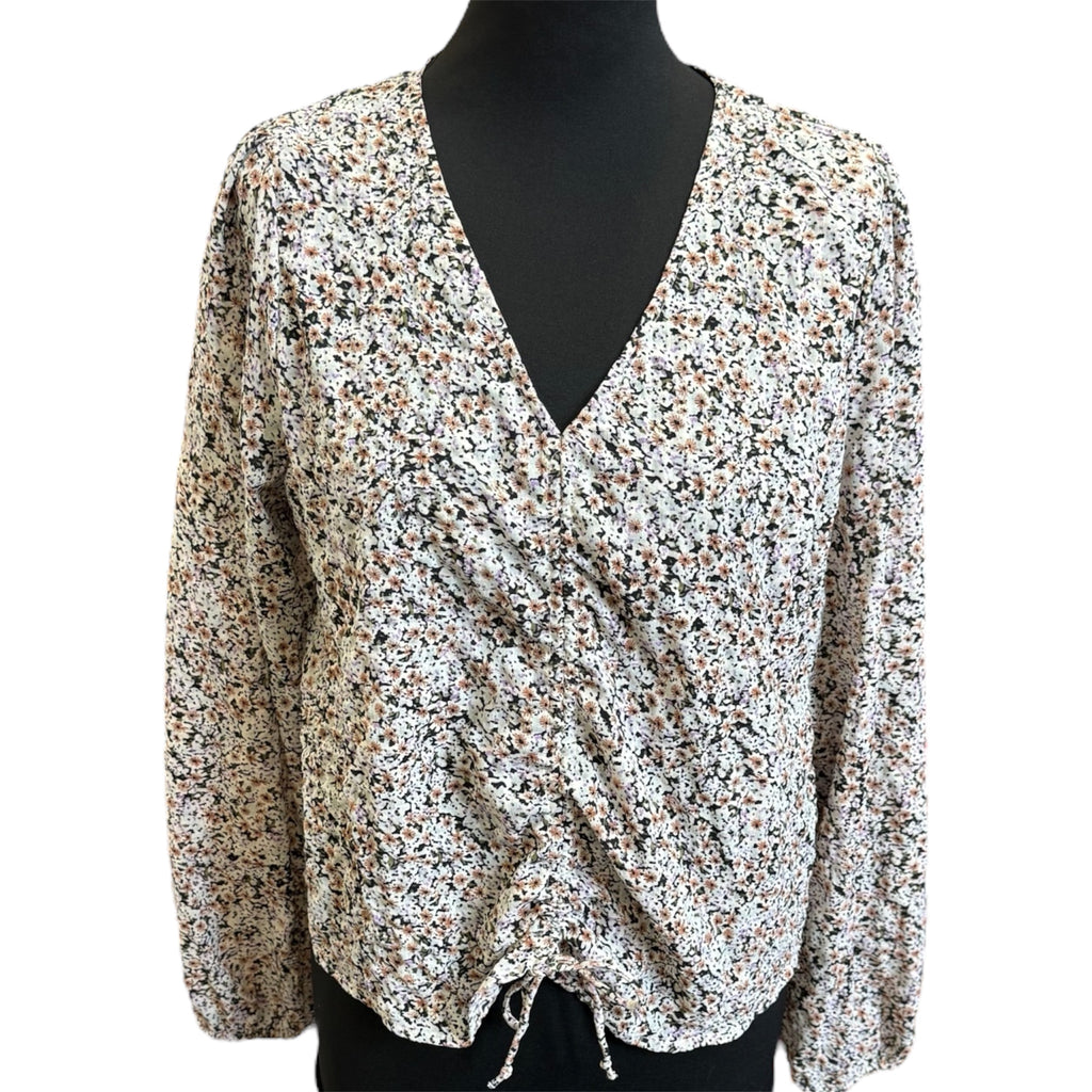 Only floral tie bottom blouse