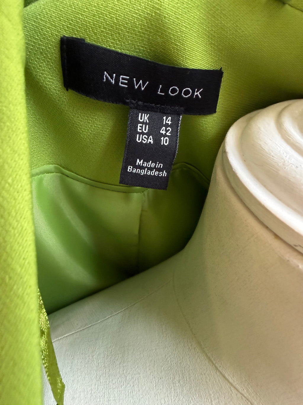 New Look lime green rusche sleeve blazer