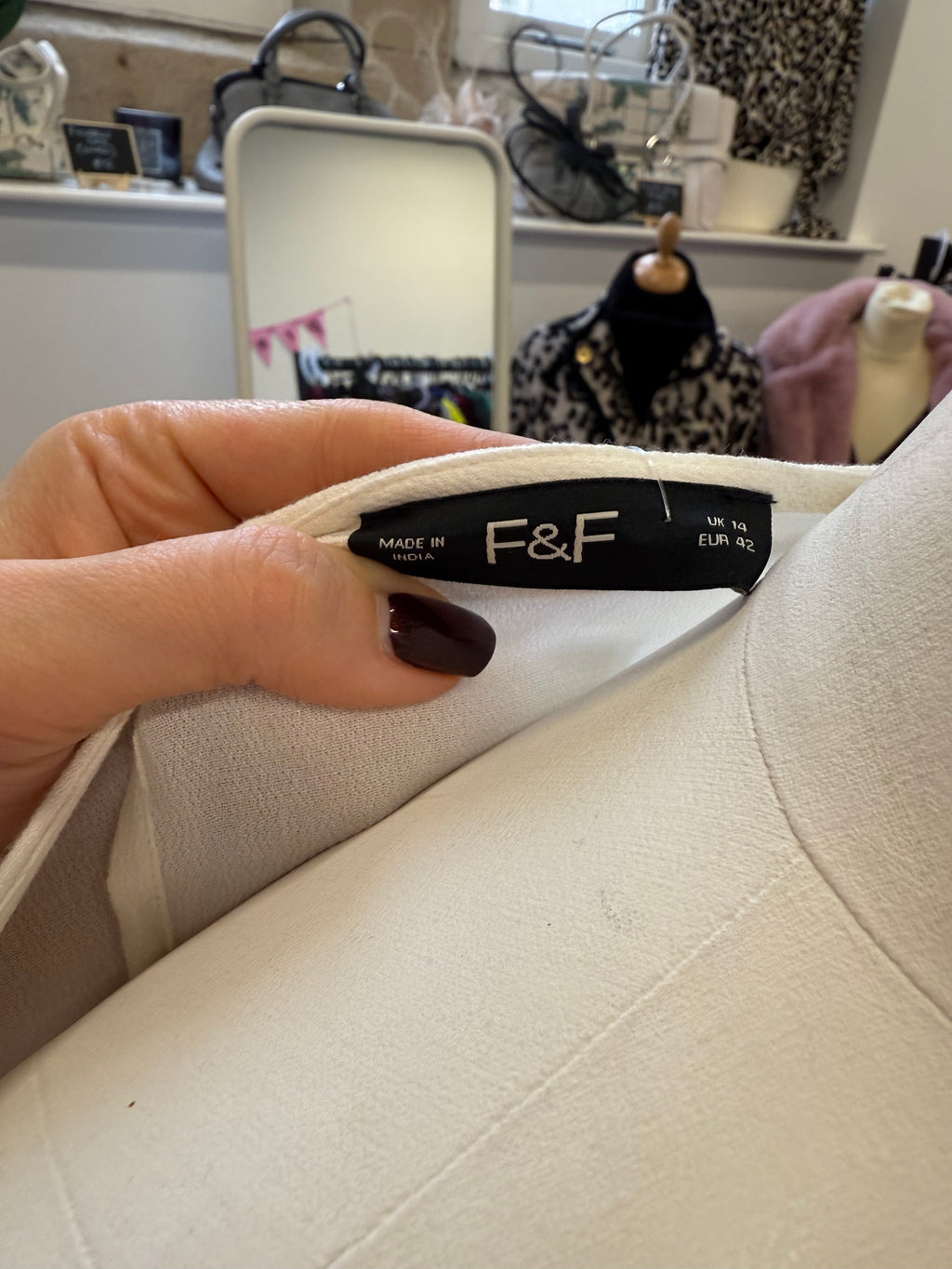 F&F white frill top