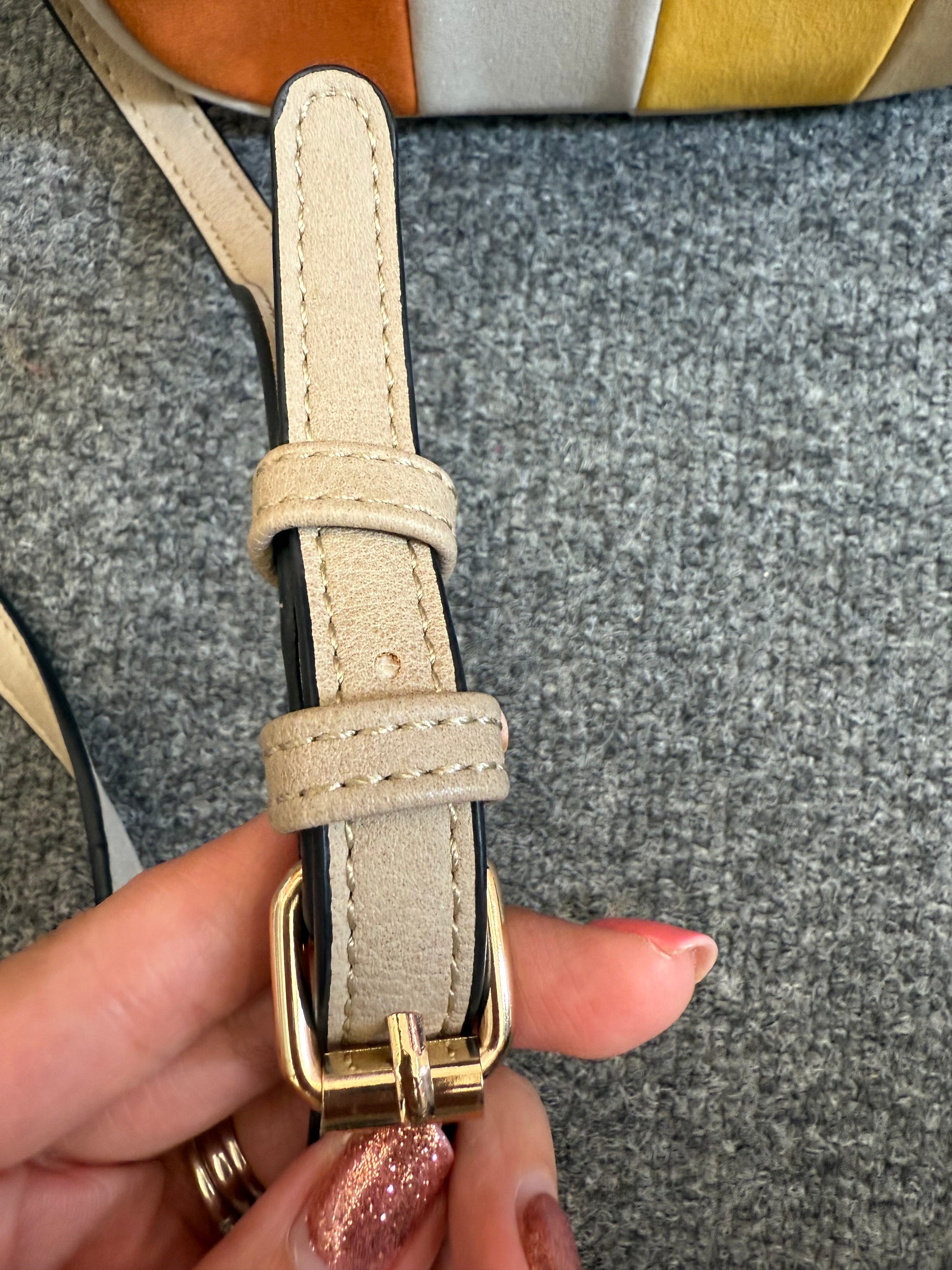 Beige colour pop crossbody bag