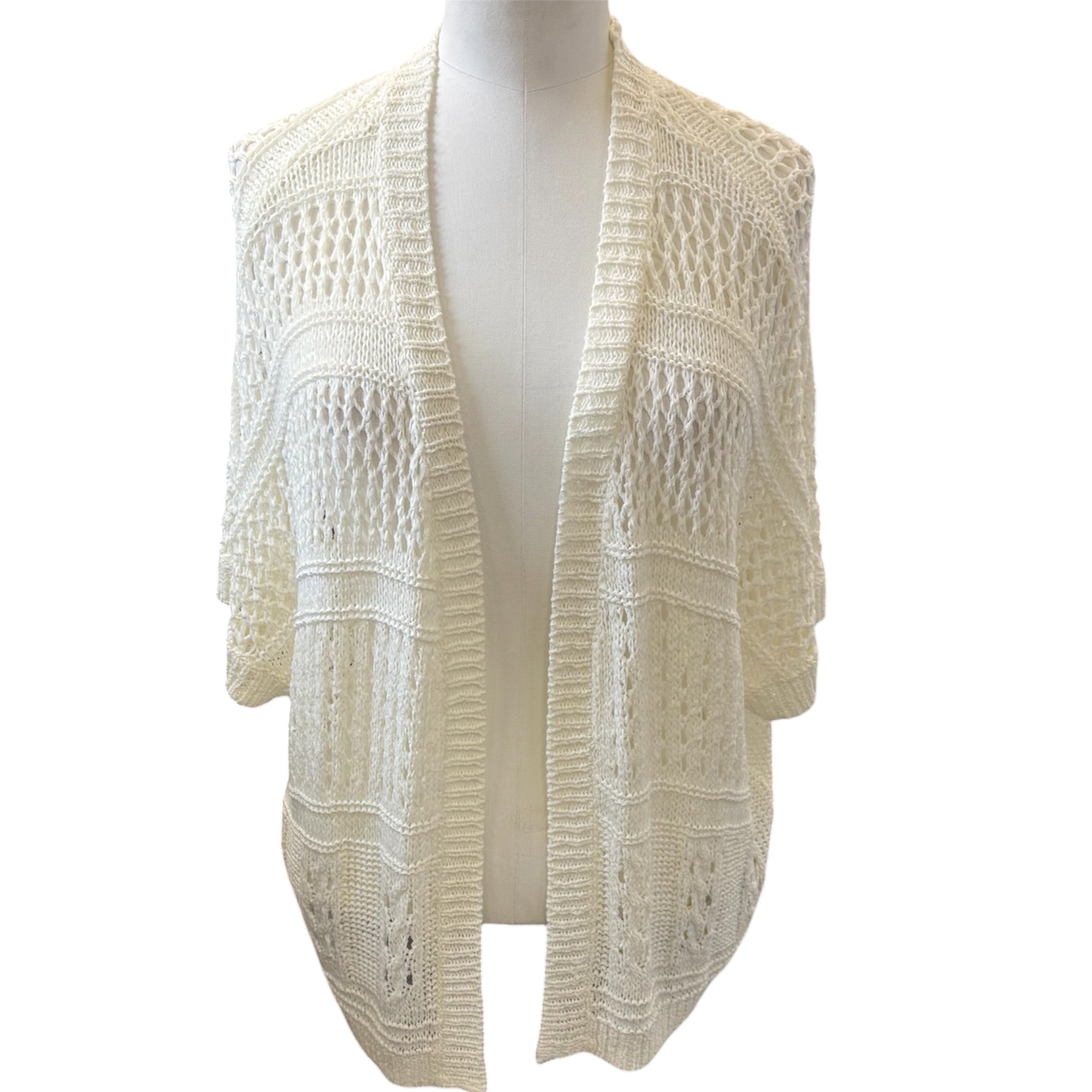 Cream crochet oversize cardigan