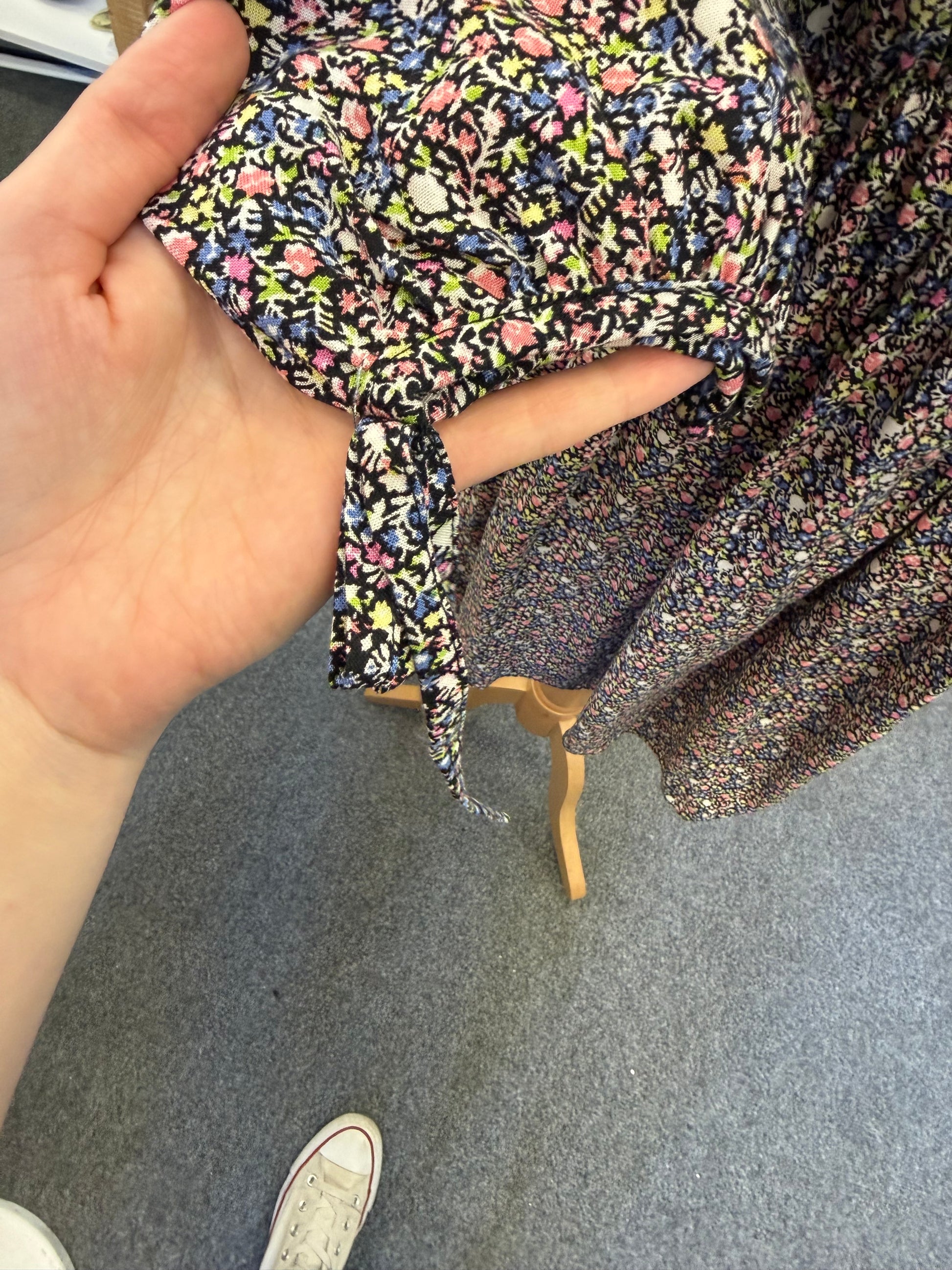 George floral tie sleeve mini dress