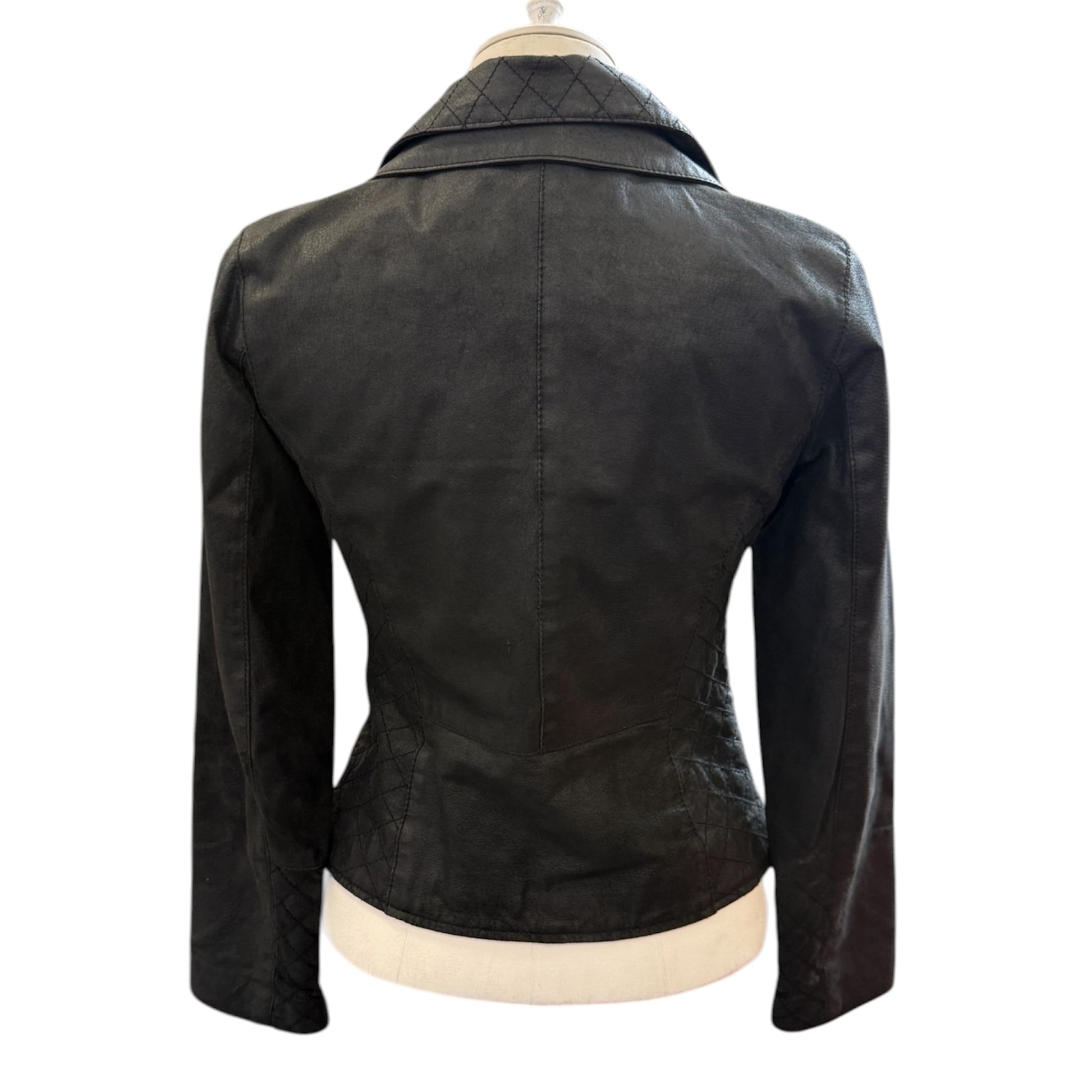 Barneys Originals black leather biker jacket