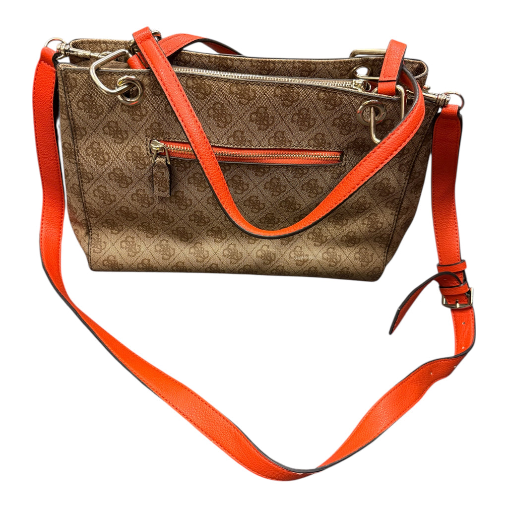 Guess brown and orange hand and shoulder bag