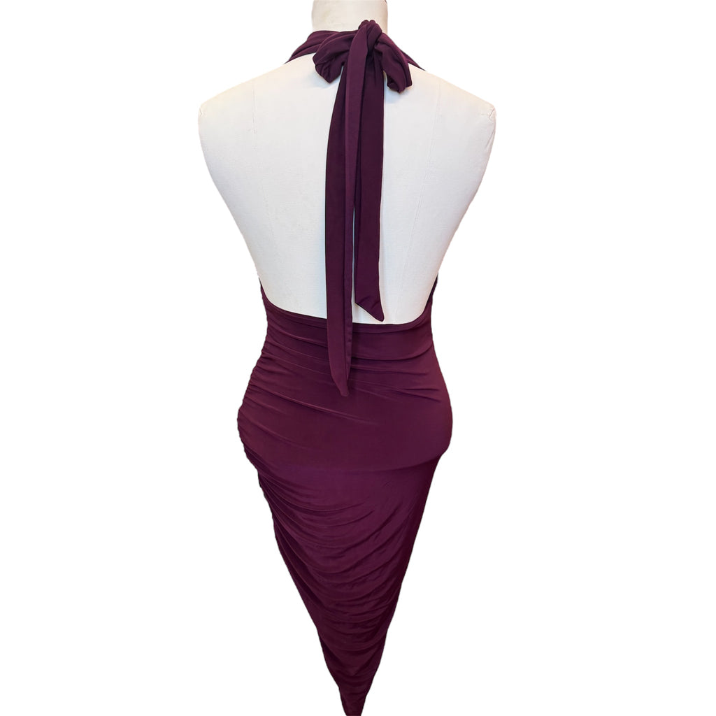 Club London halter neck rusche detail midi dress