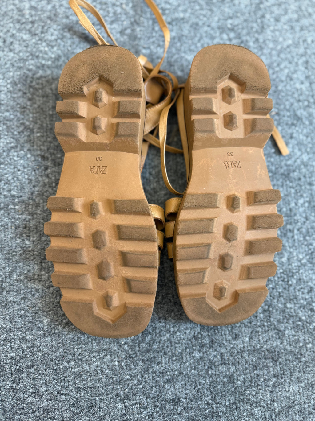 Zara brown chunky strappy sandals