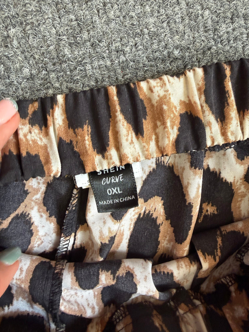 Animal print tapered trousers