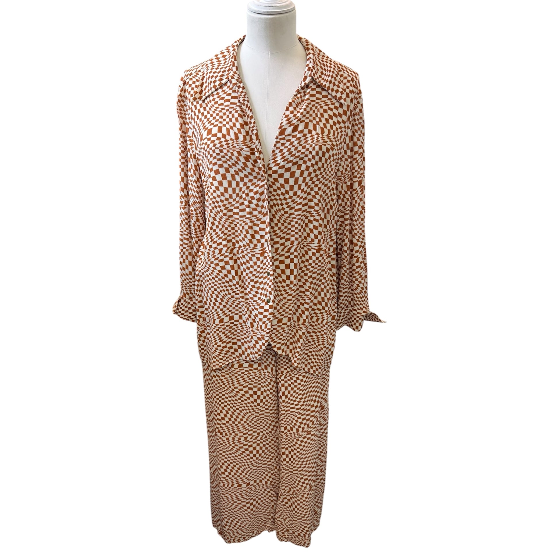 Frankie Bridge wide leg and long sleeved blouse co-ord