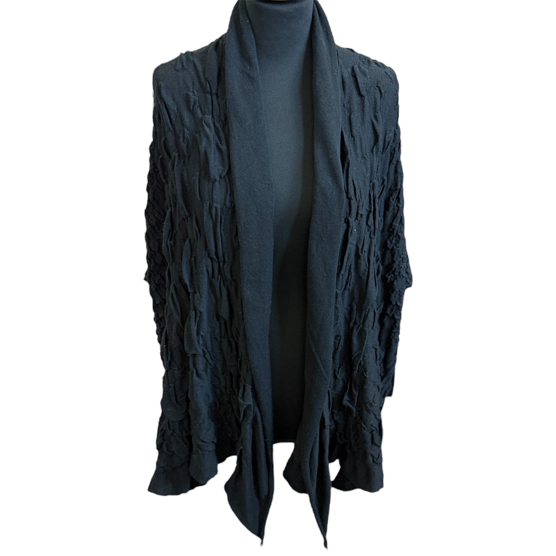 Neslay black textured oversize cardigan