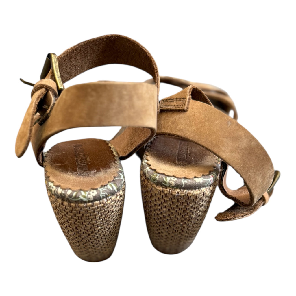 White stuff brown wedge sandals