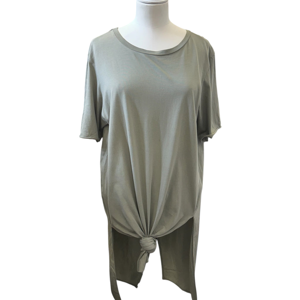 Zara khaki longline tie front top