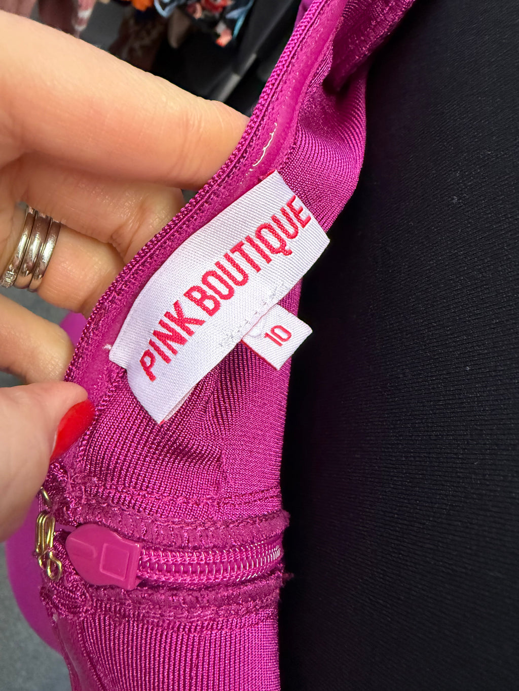 Pink Boutique off the shoulder short sleeve ring detail bandeau dress