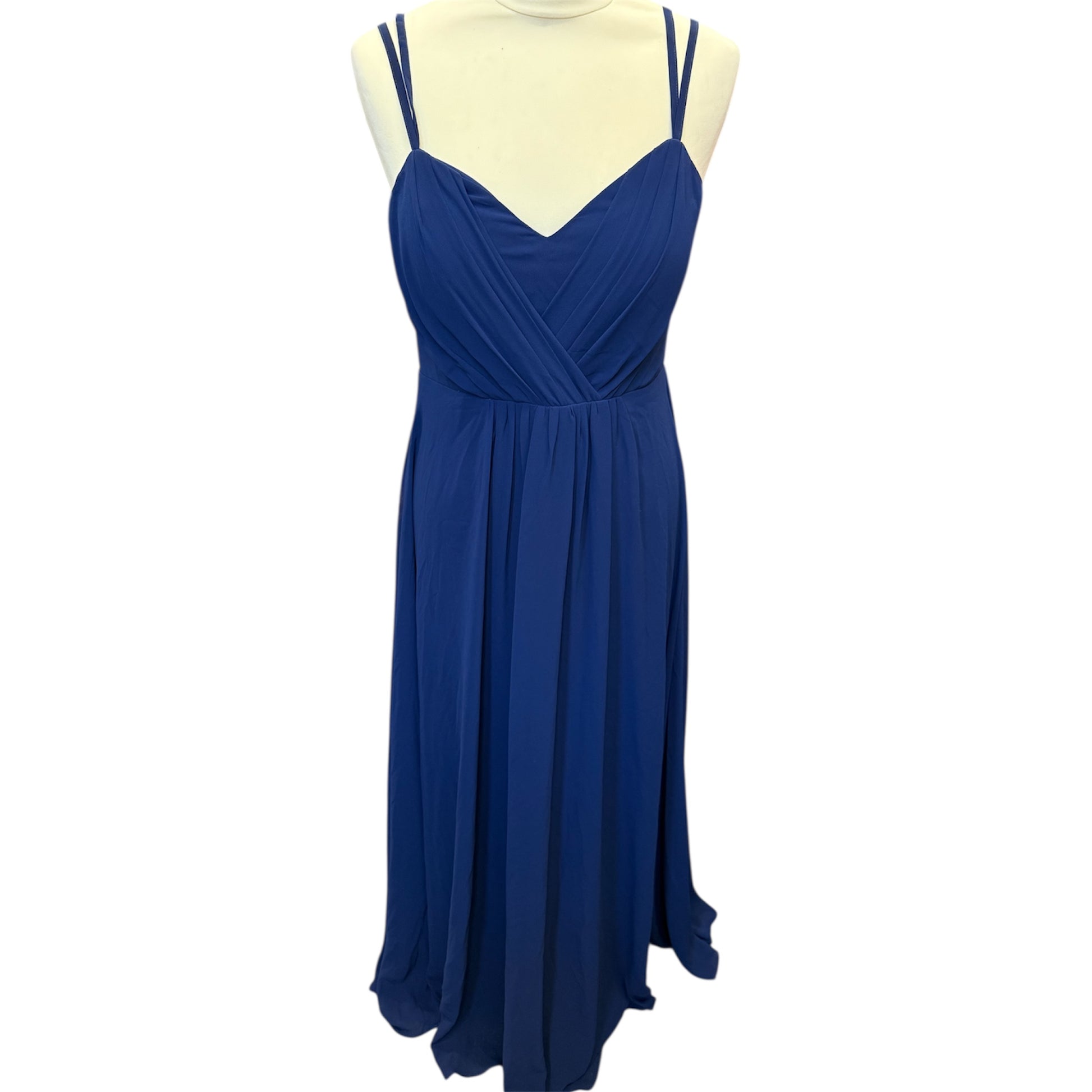 Navy strappy back detail occasion dress