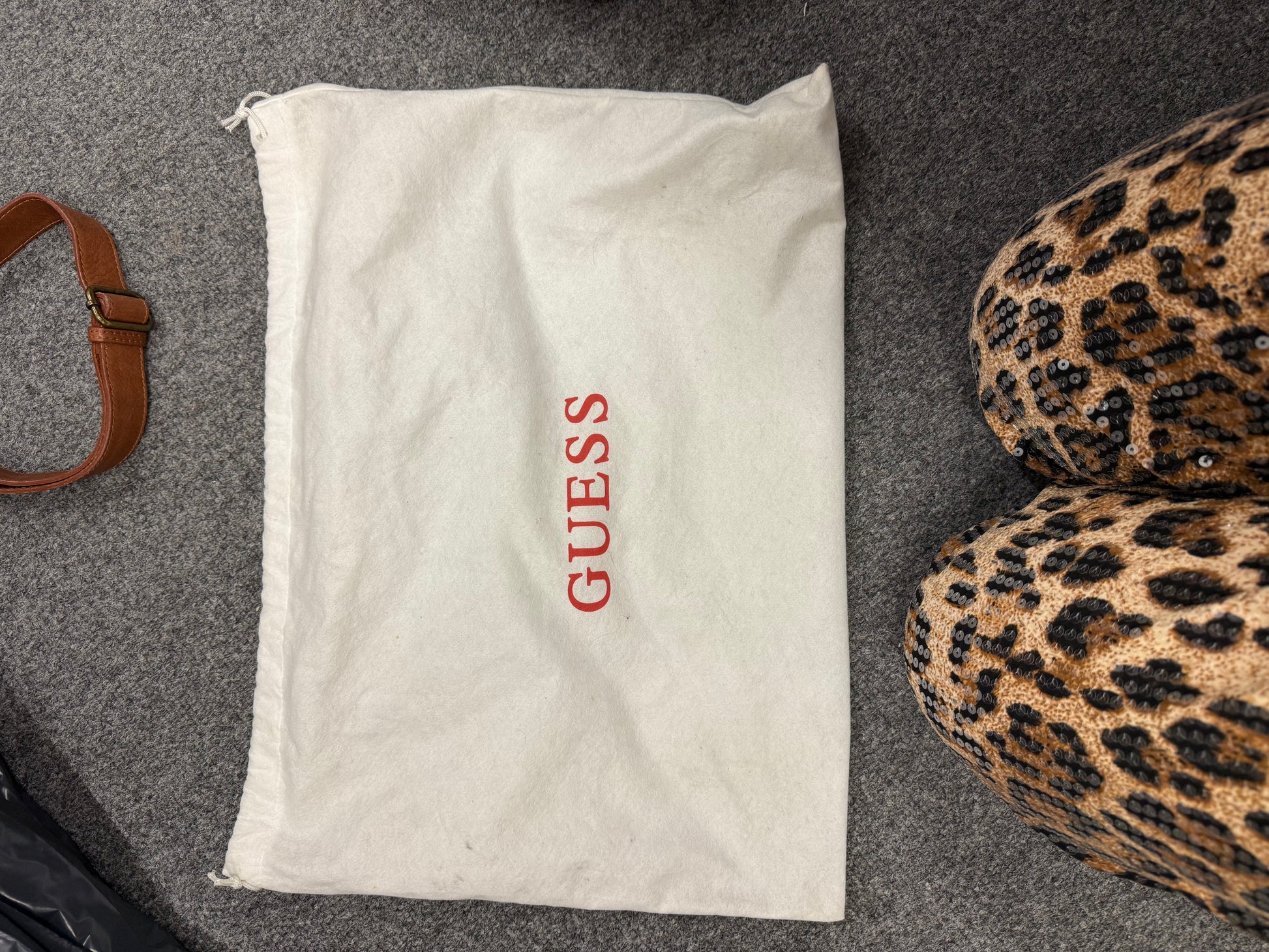 Guess brown and orange hand and shoulder bag